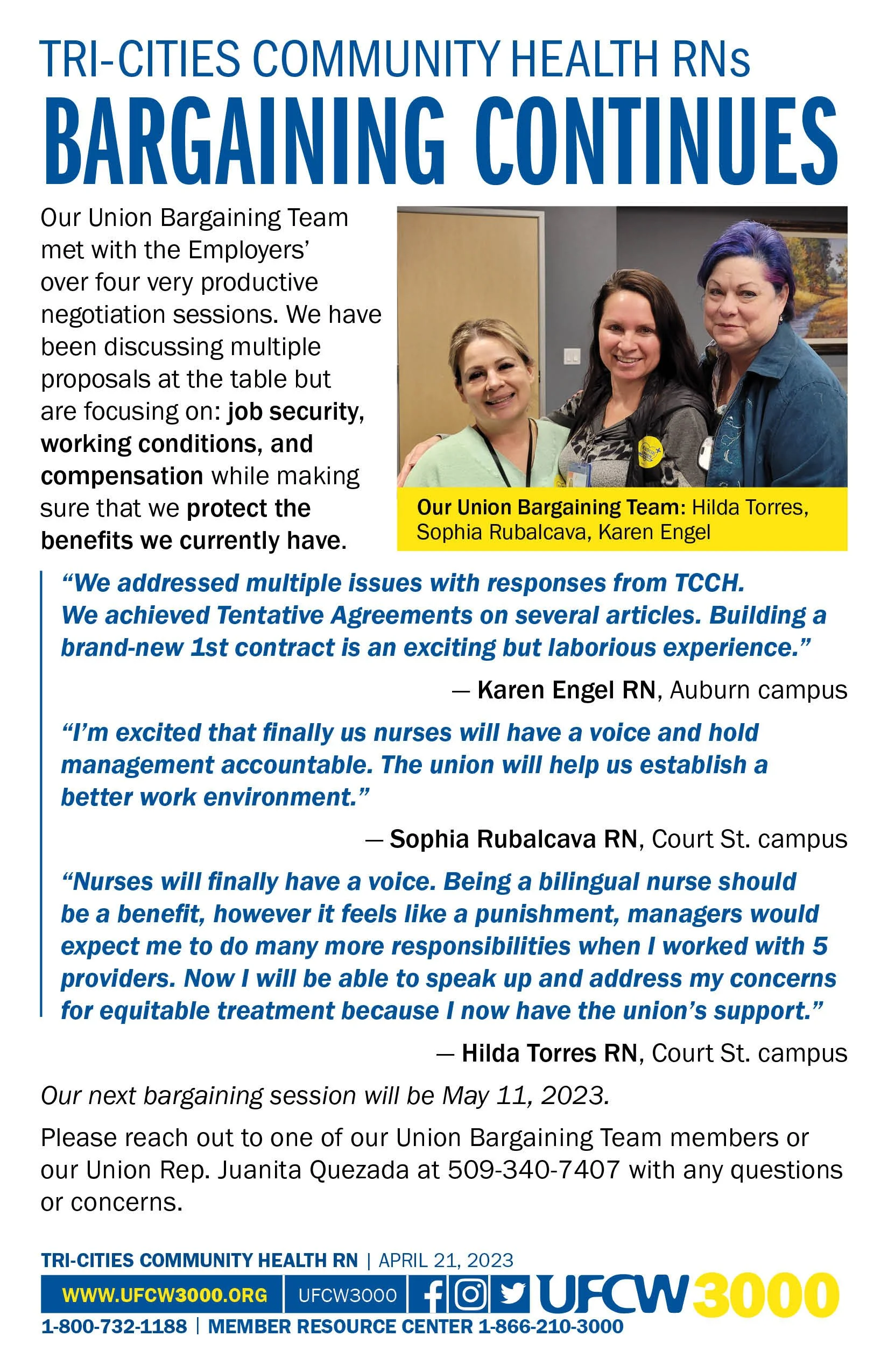 Tri-Cities Community Health RN Bargaining Update