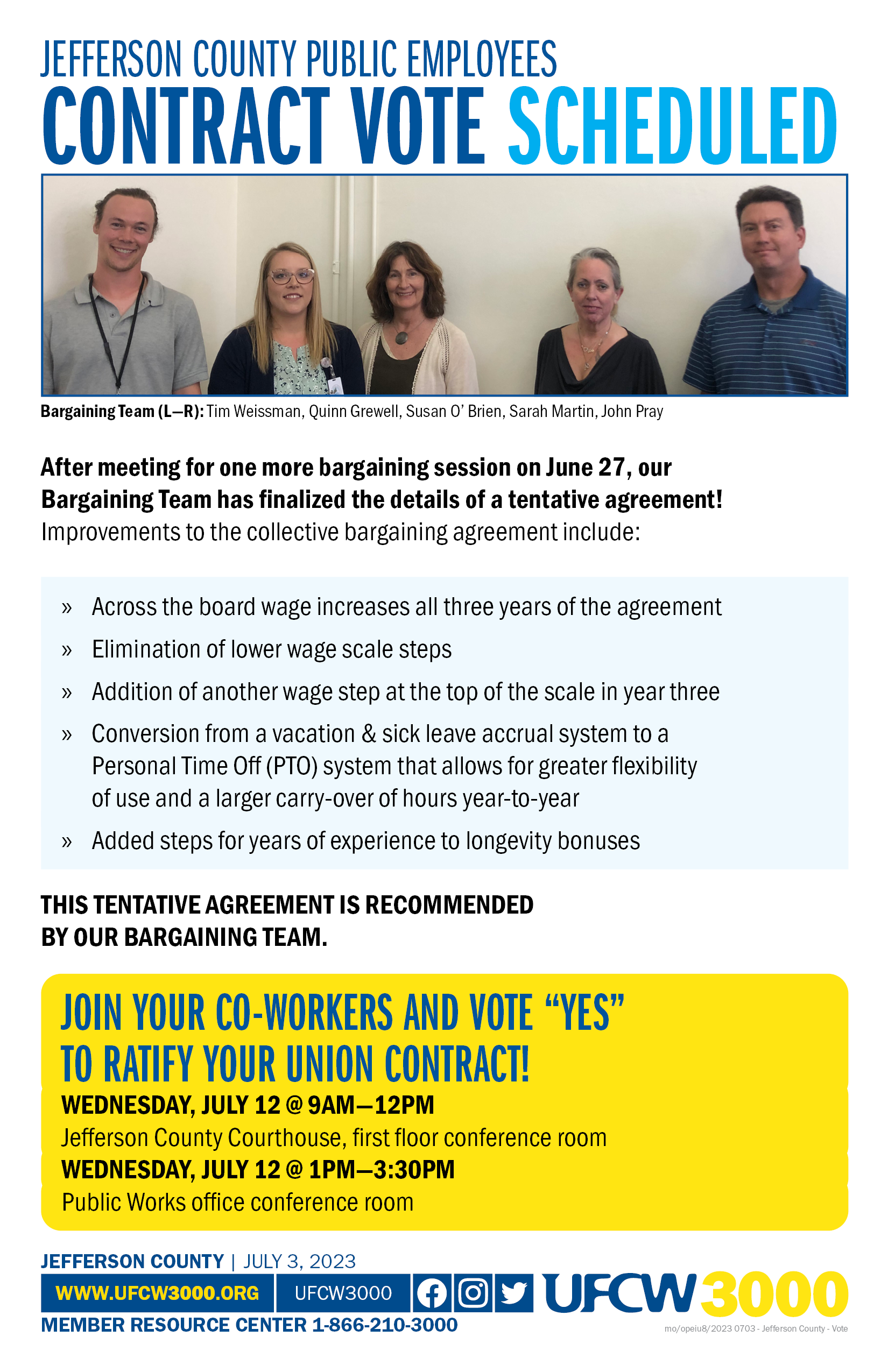 Jefferson County Public Employees - Contract Vote Scheduled