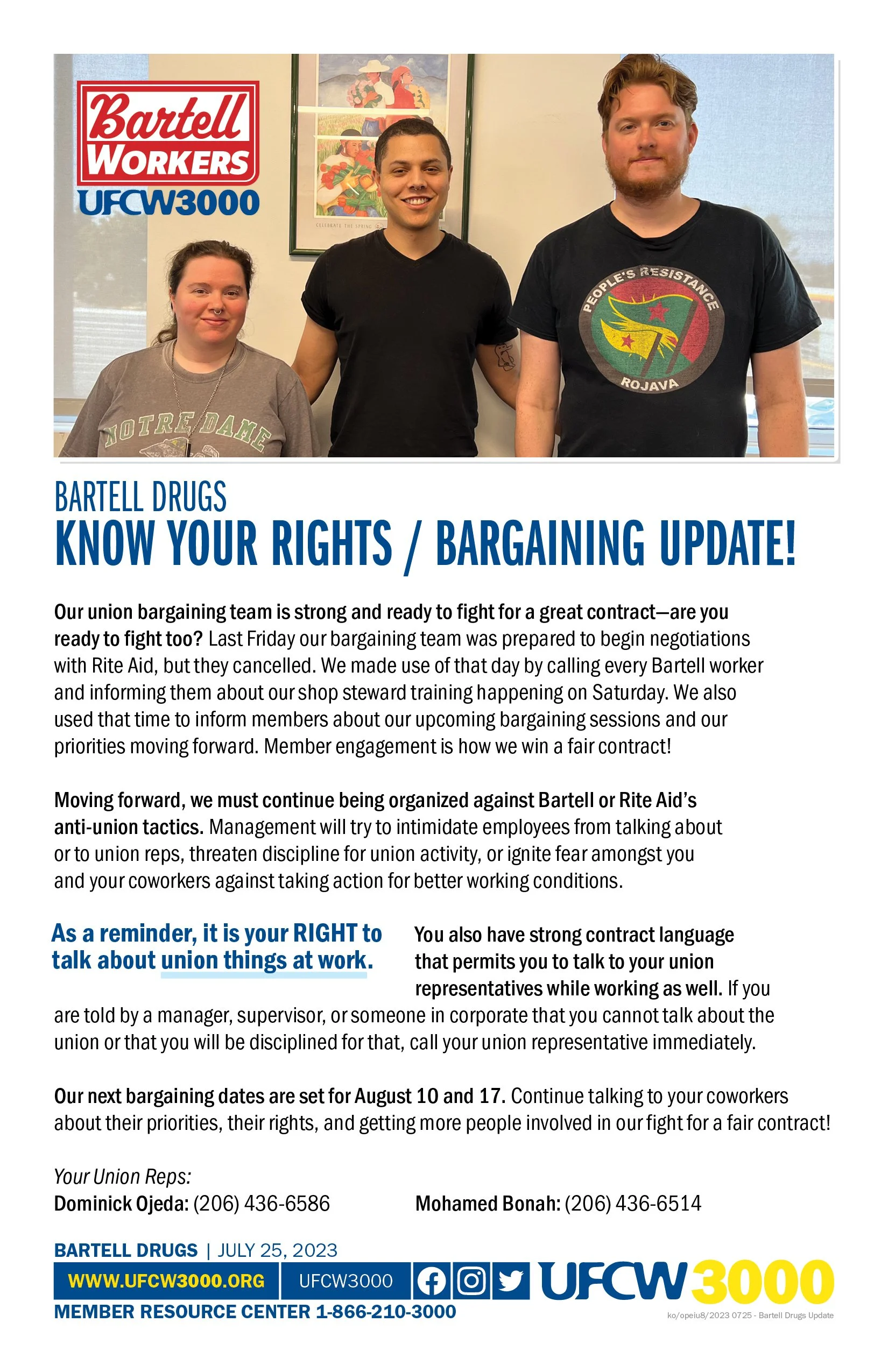 Bartell Drugs  - Know Your Rights / Bargaining Update!