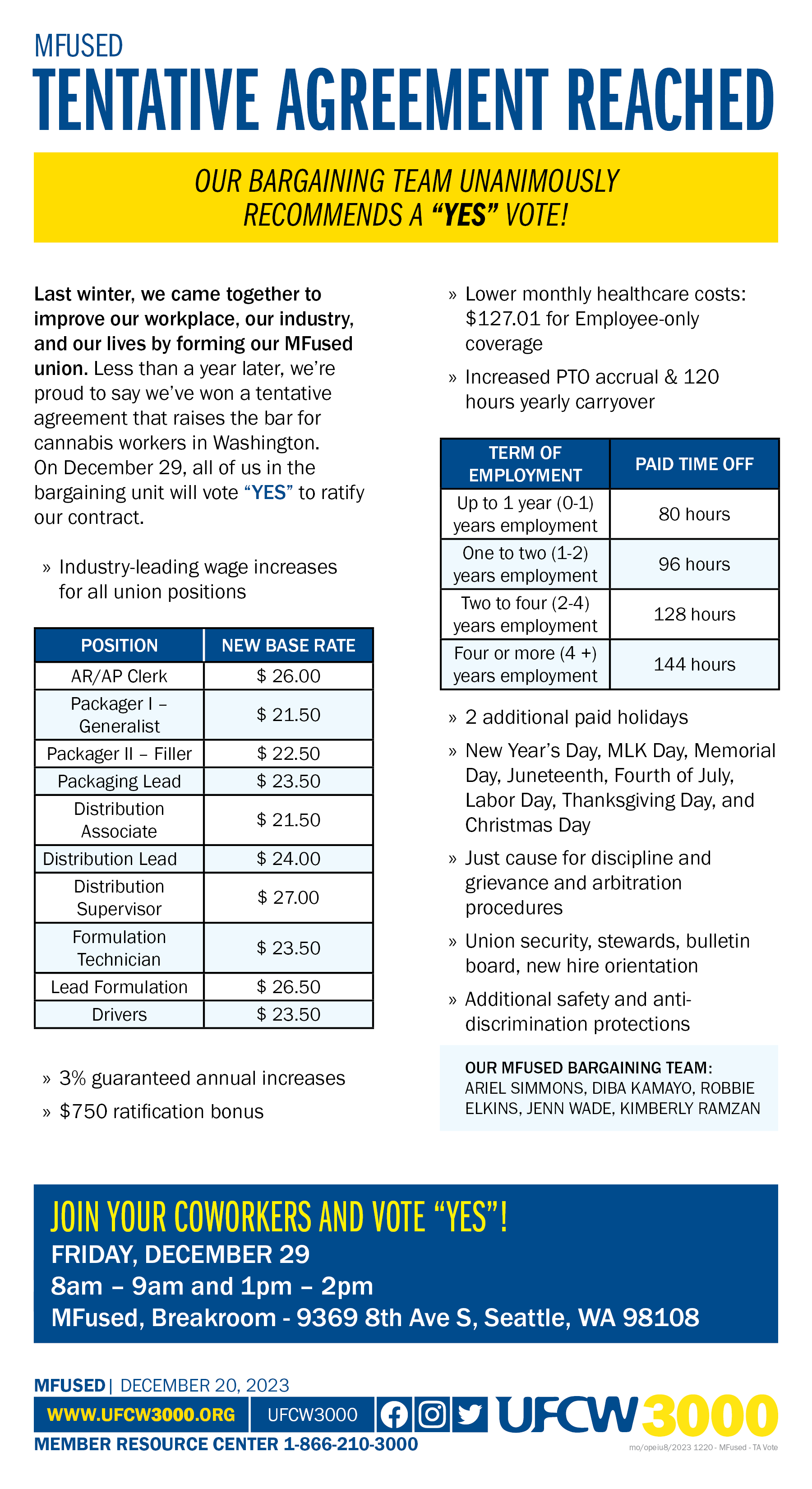 Mfused - Tentative Agreement Reached