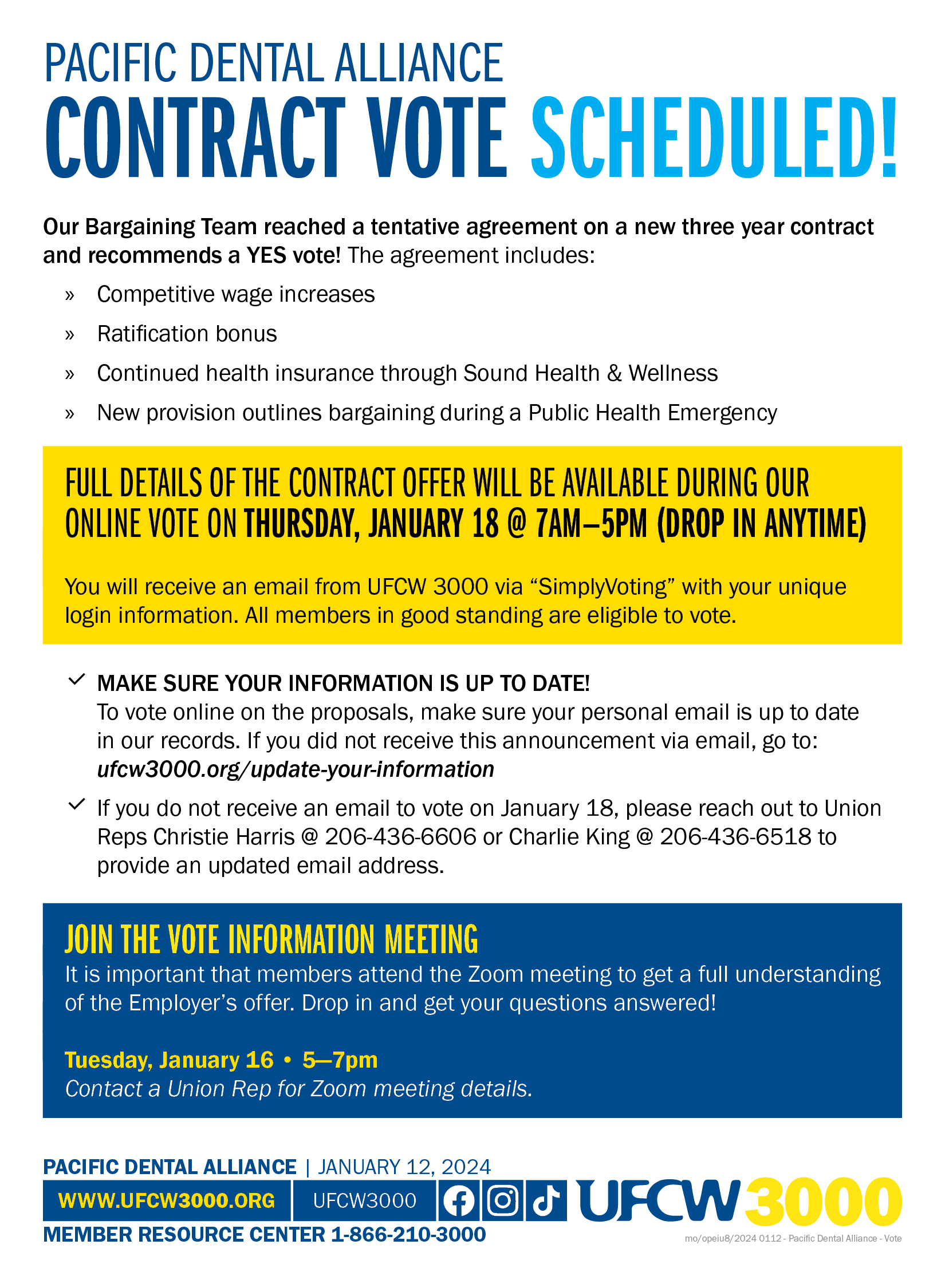 Pacific Dental Alliance - Contract vote scheduled!
