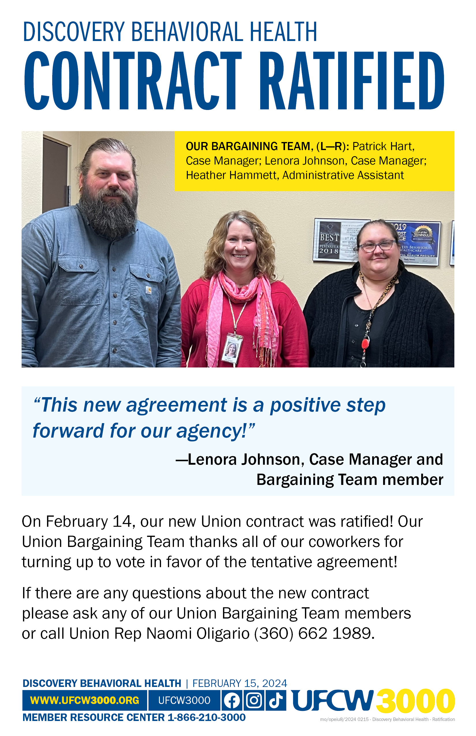 Discovery Behavioral Health - Contract Ratified