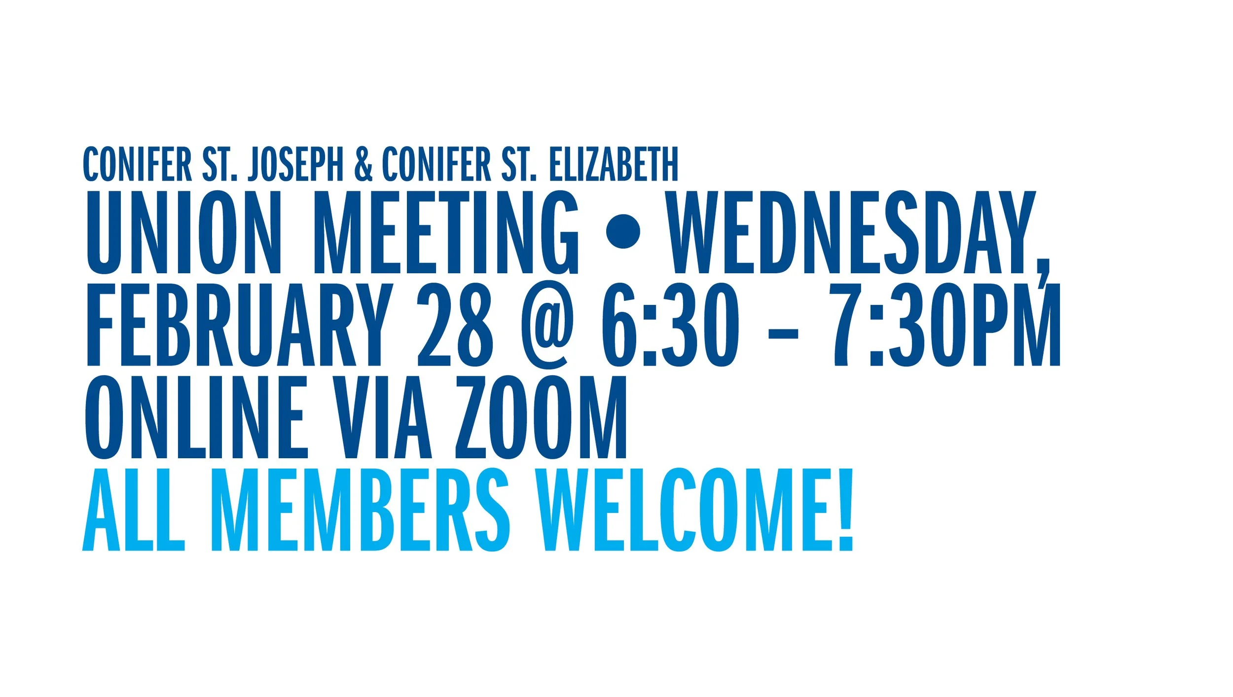 Conifer St. Joseph &amp; Conifer St. Elizabeth Union Meeting!
