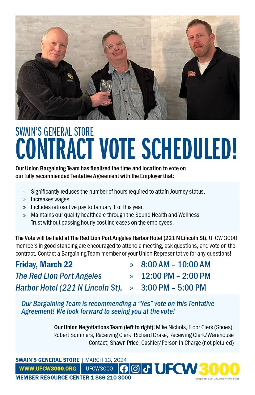 Swain’s General Store - Contract Vote Scheduled!