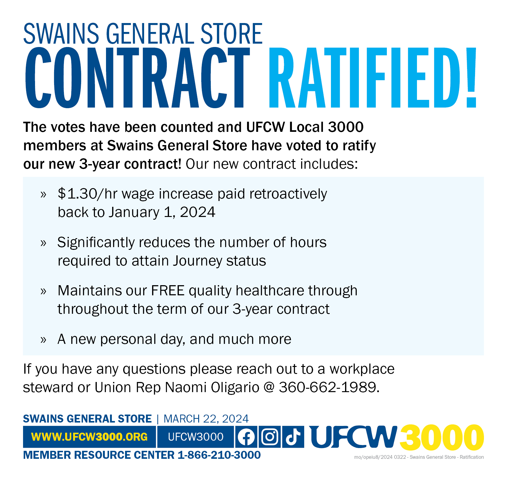 Swains General Store - Contract Ratified!
