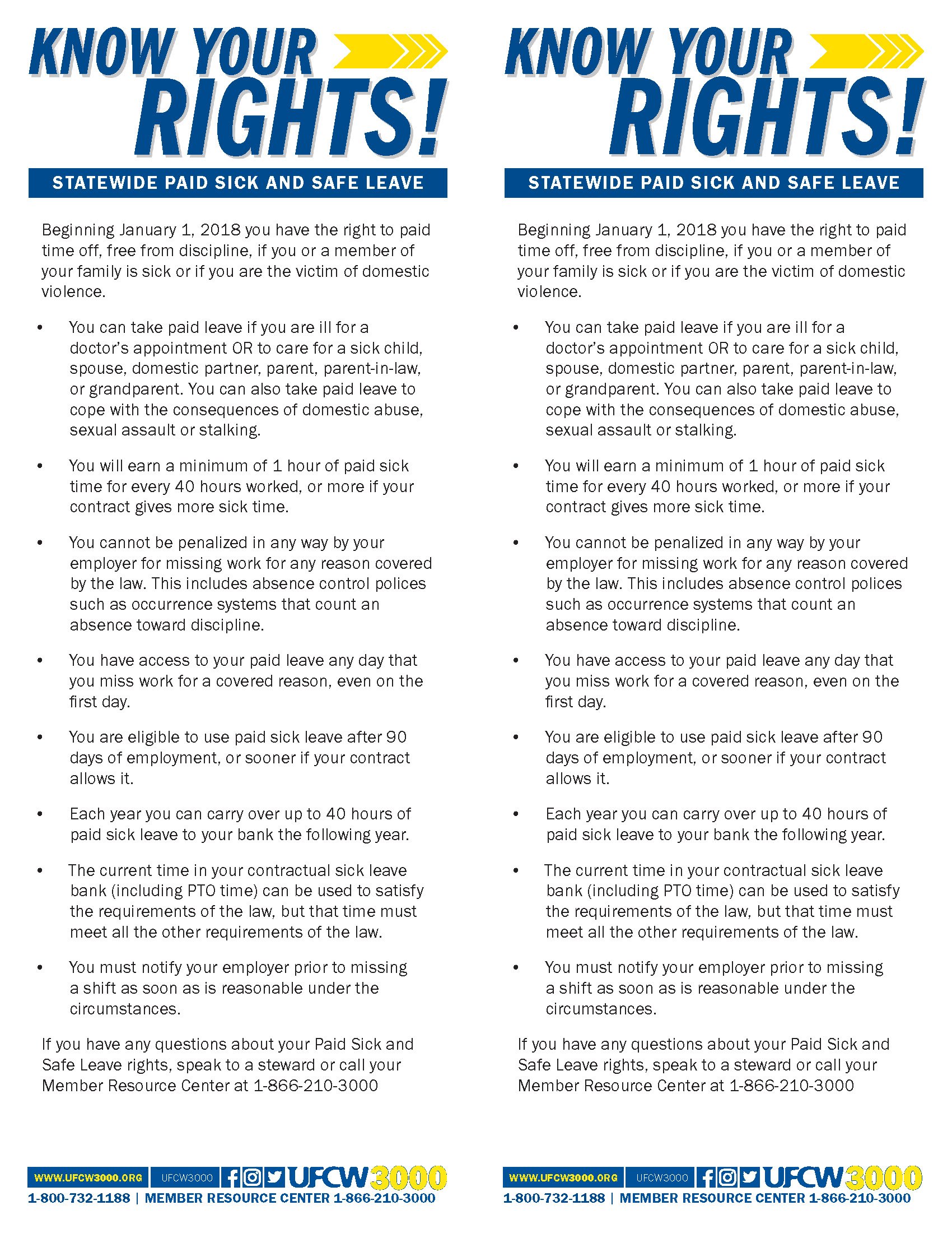 WA Statewide sick and safe leave - Know your rights