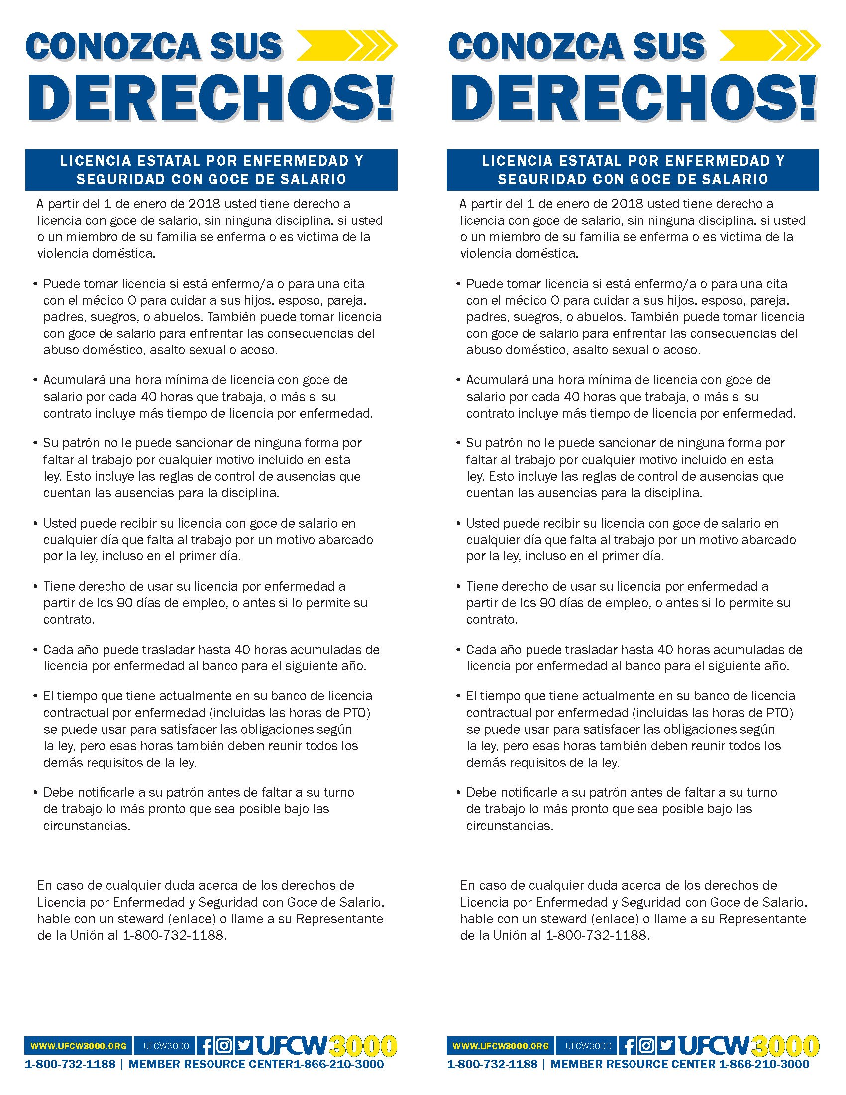 WA Statewide sick and safe leave - Know your rights - Spanish