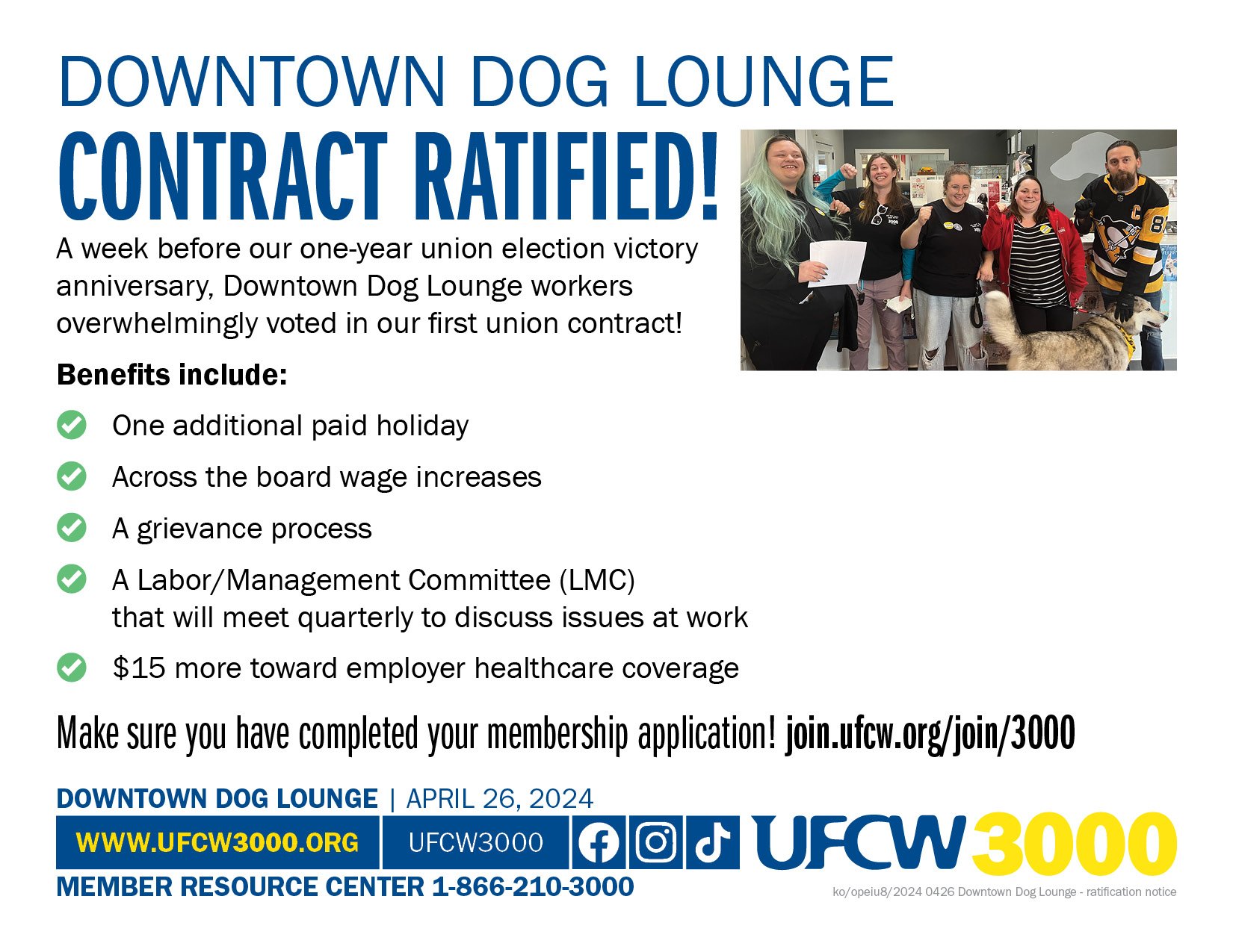 Downtown Dog Lounge Contract Ratified