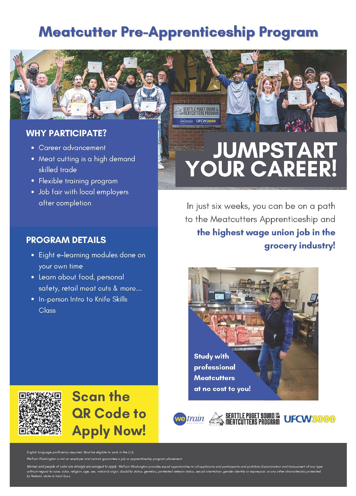 WeTrain Meat Pre-Apprenticeship Program Flyer