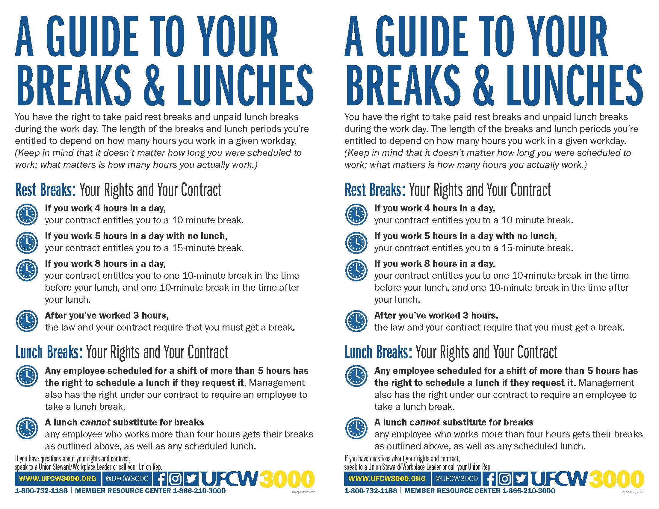 Grocery Store Guide to Breaks and Lunches - West Side