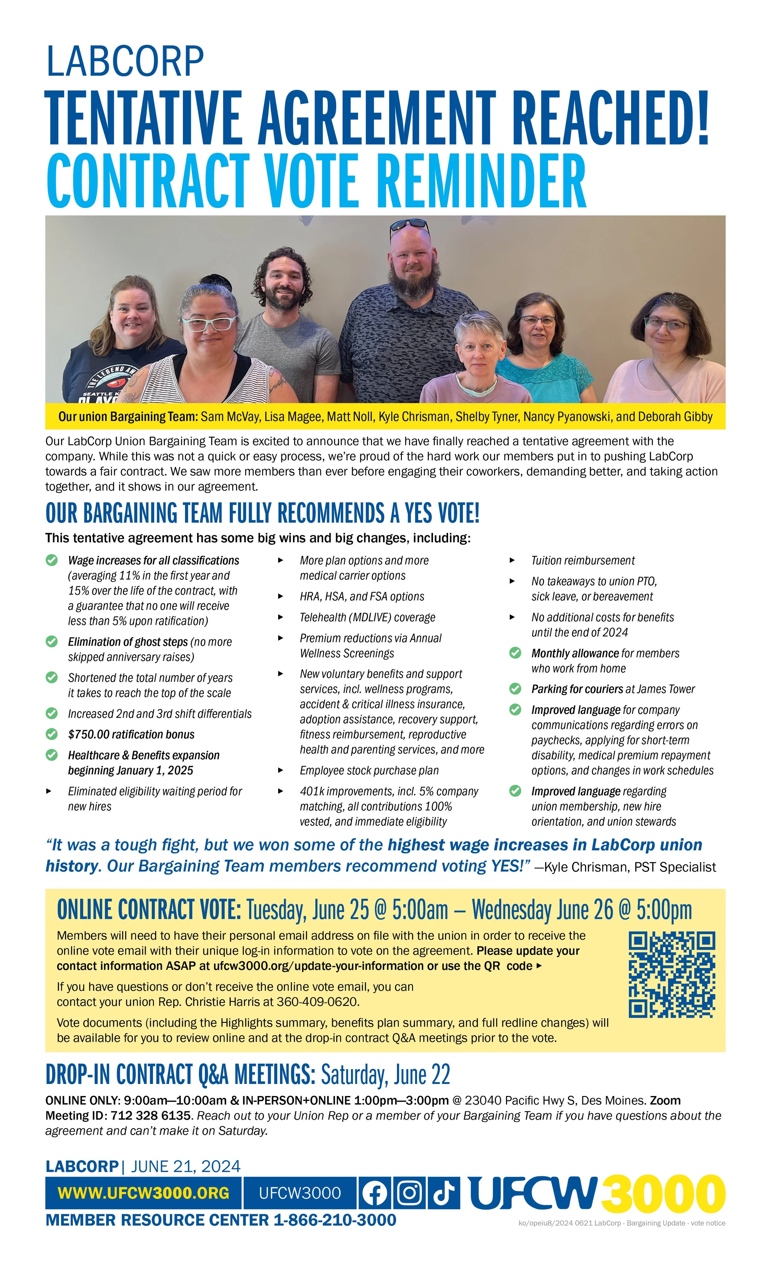 LabCorp Tentative Agreement Reached! Contract Vote Reminder