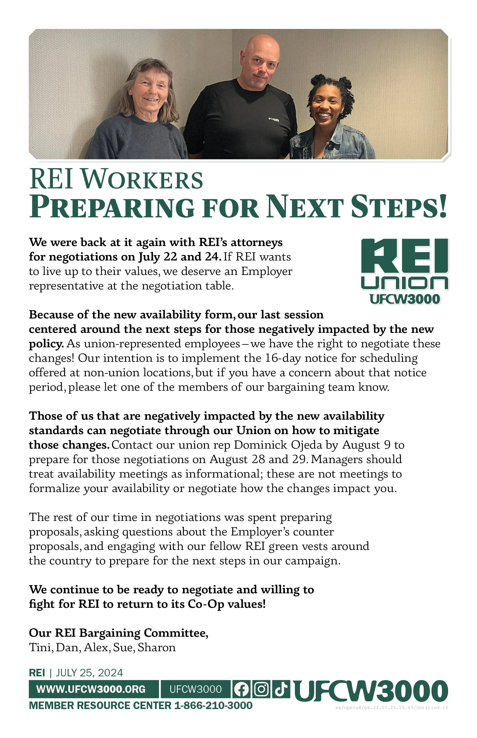 REI - Preparing for Next Steps!