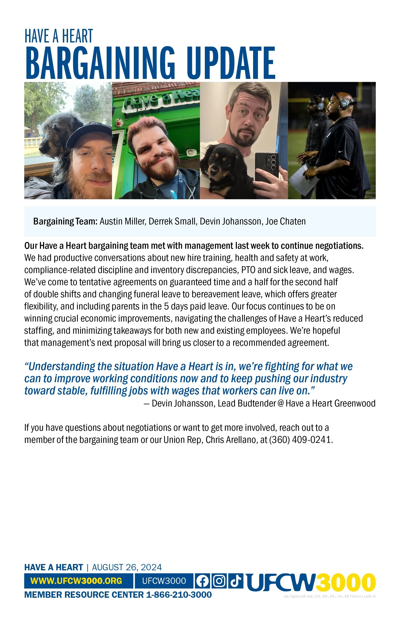 Have a Heart - Bargaining Update