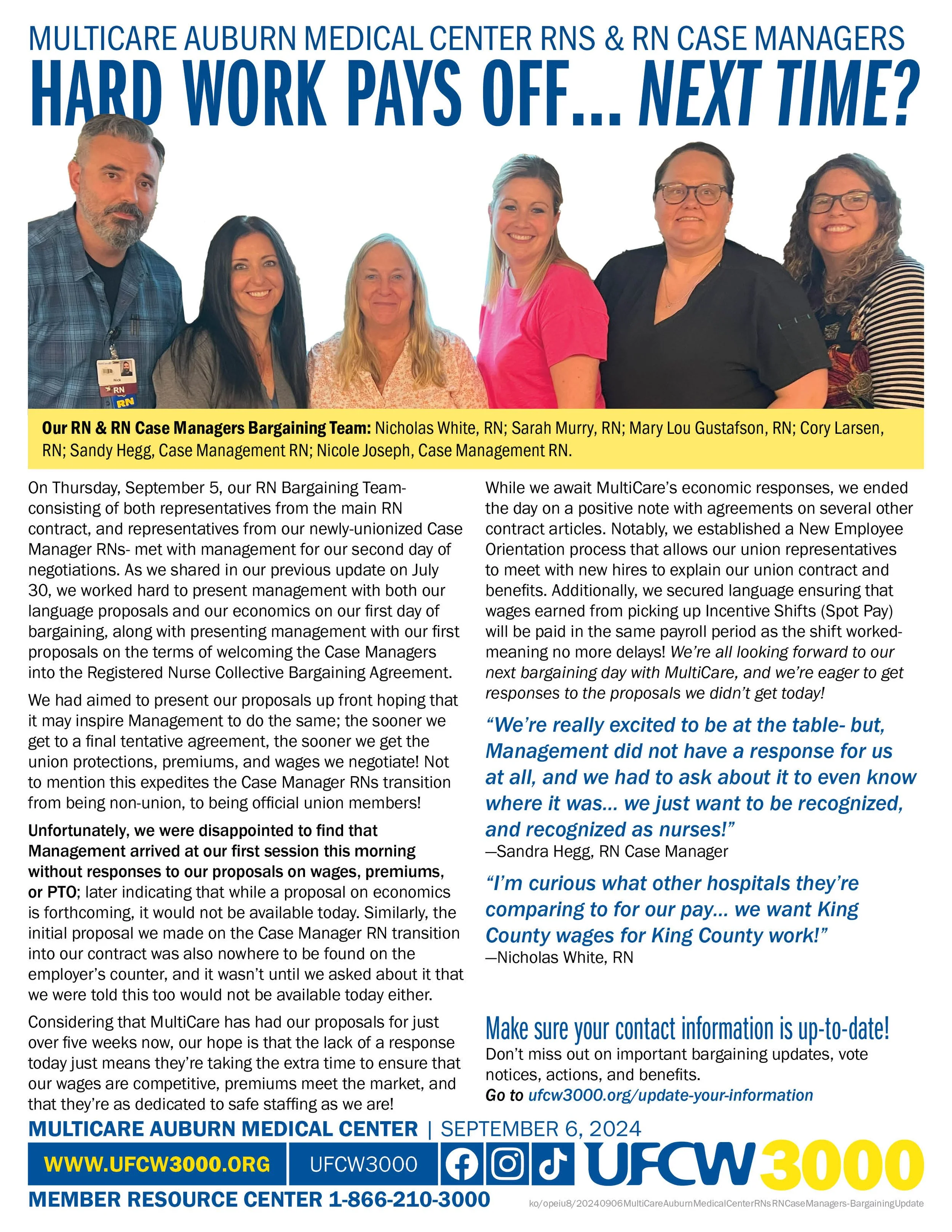 MultiCare Auburn Medical Center RNs &amp; RN Case Managers HARD WORK PAYS OFF… NEXT TIME?