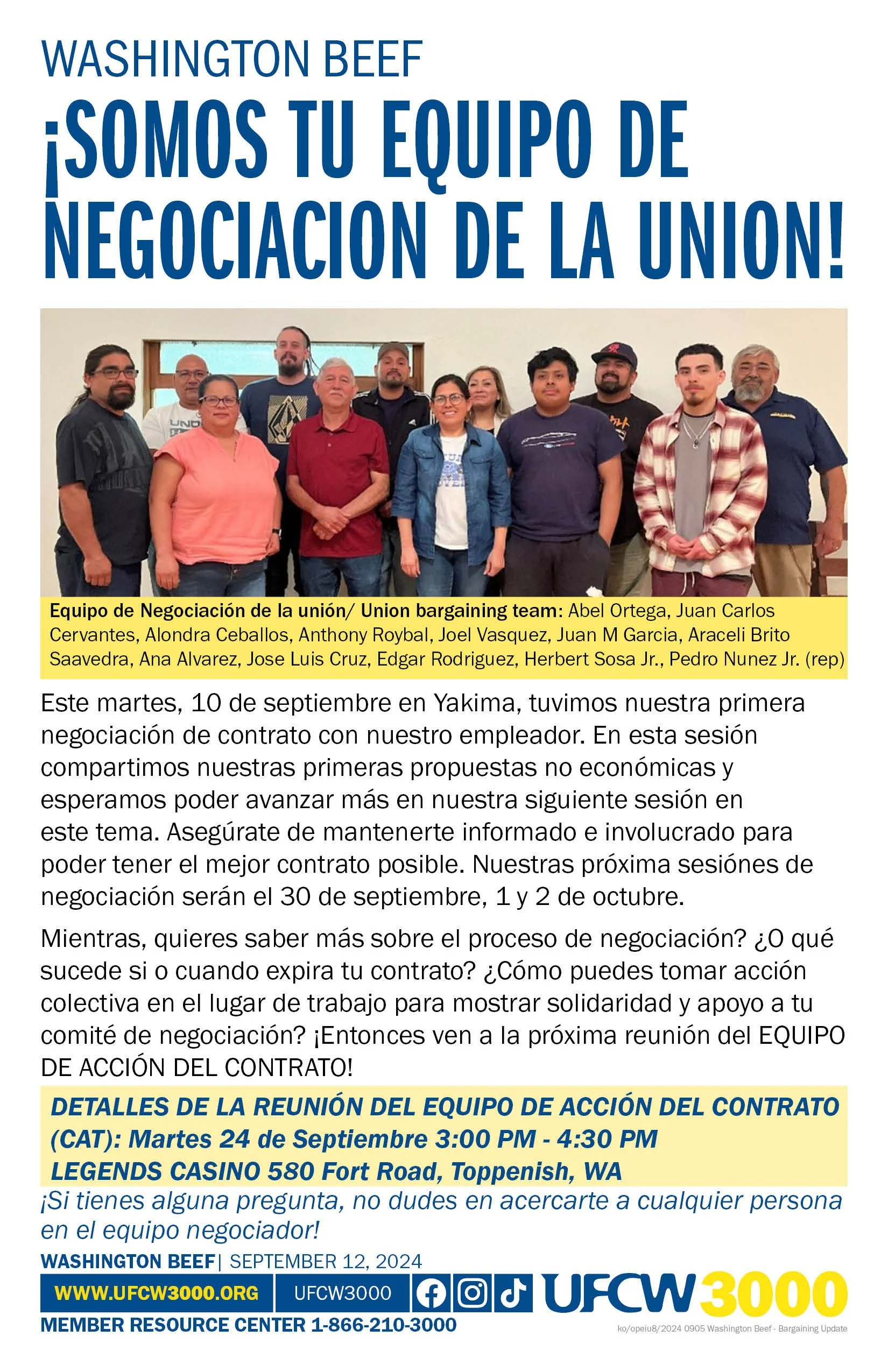 Washington Beef: We are Your Union Bargaining Team