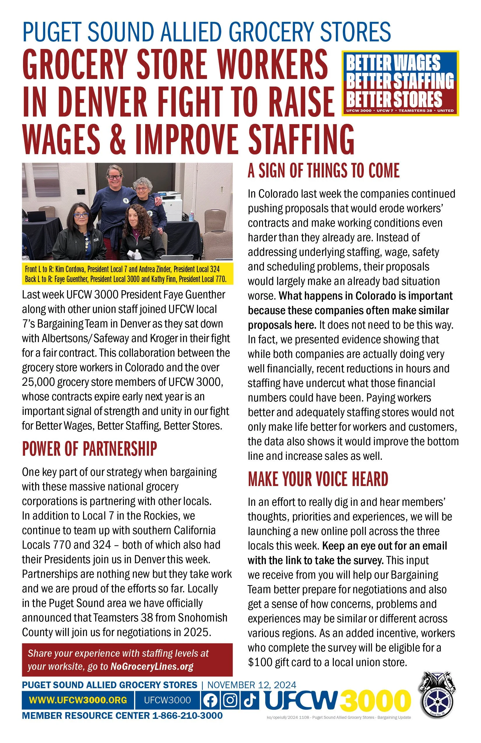 Puget Sound Allied Grocery Stores Grocery Store Workers in Denver fight to Raise Wages & Improve Staffing