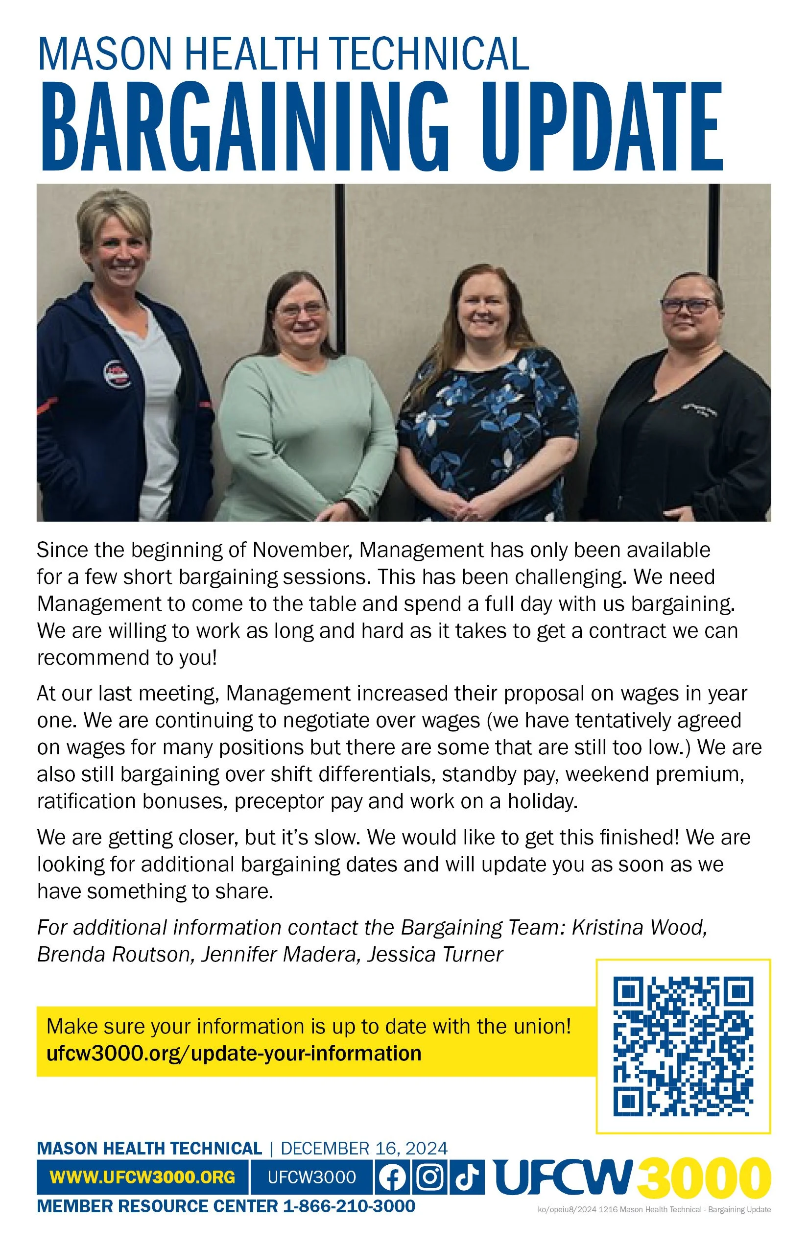 Mason Health Technical Bargaining Update