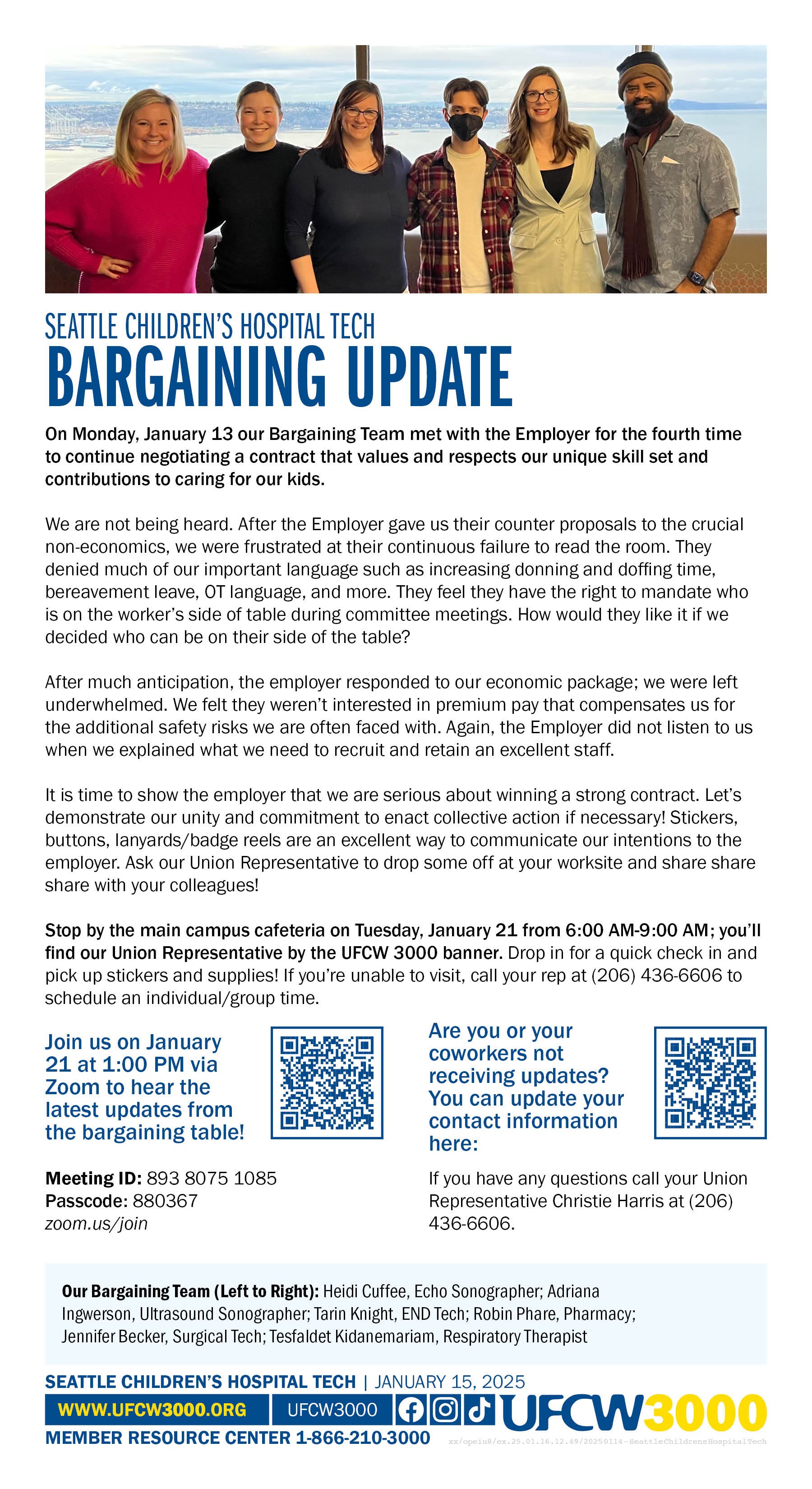 Seattle Children’s Hospital Tech Bargaining Update