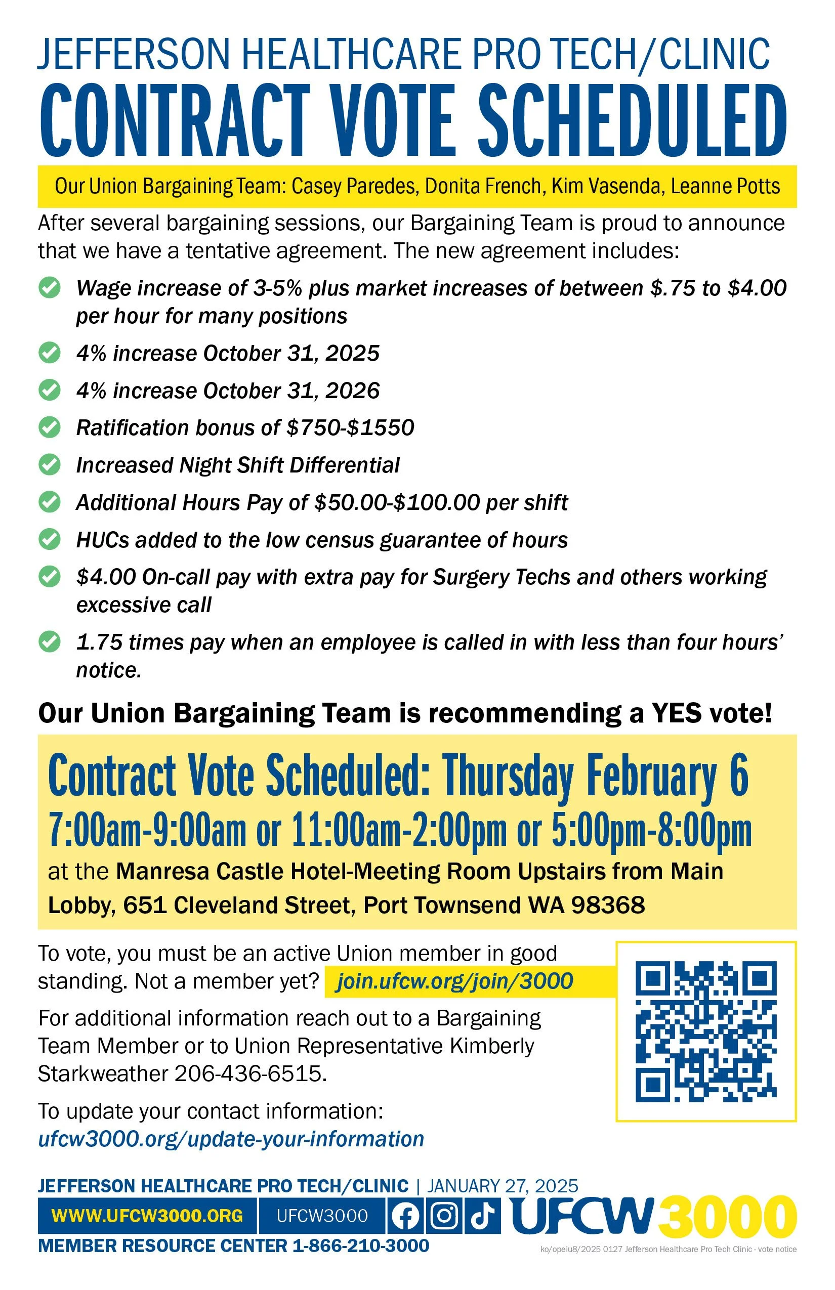 Jefferson Healthcare Pro Tech/Clinic Contract vote scheduled 