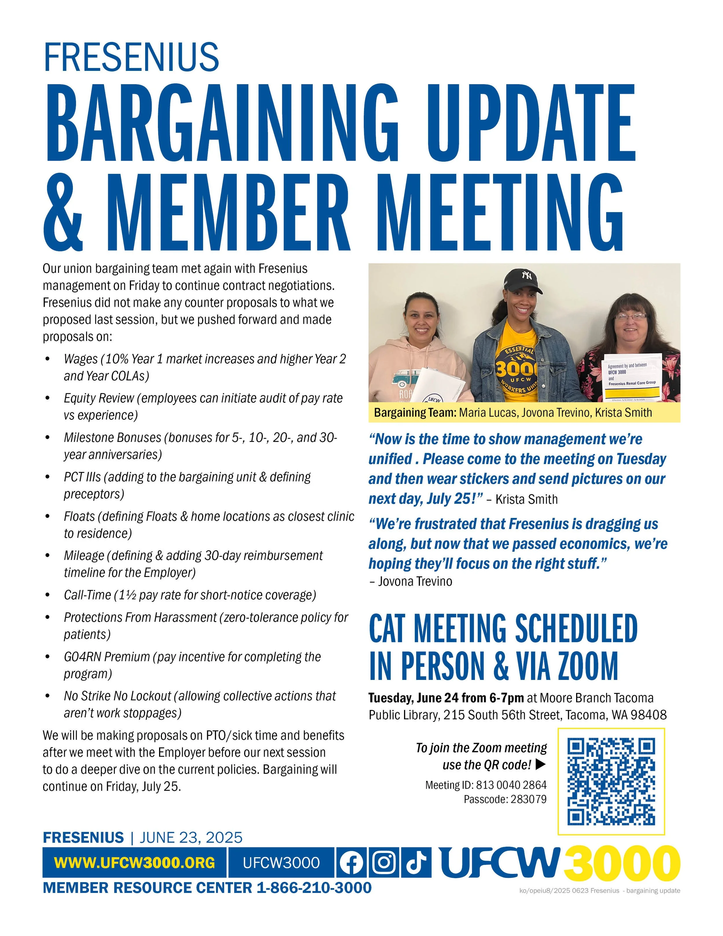 Fresenius Bargaining Update &amp; Member Meeting