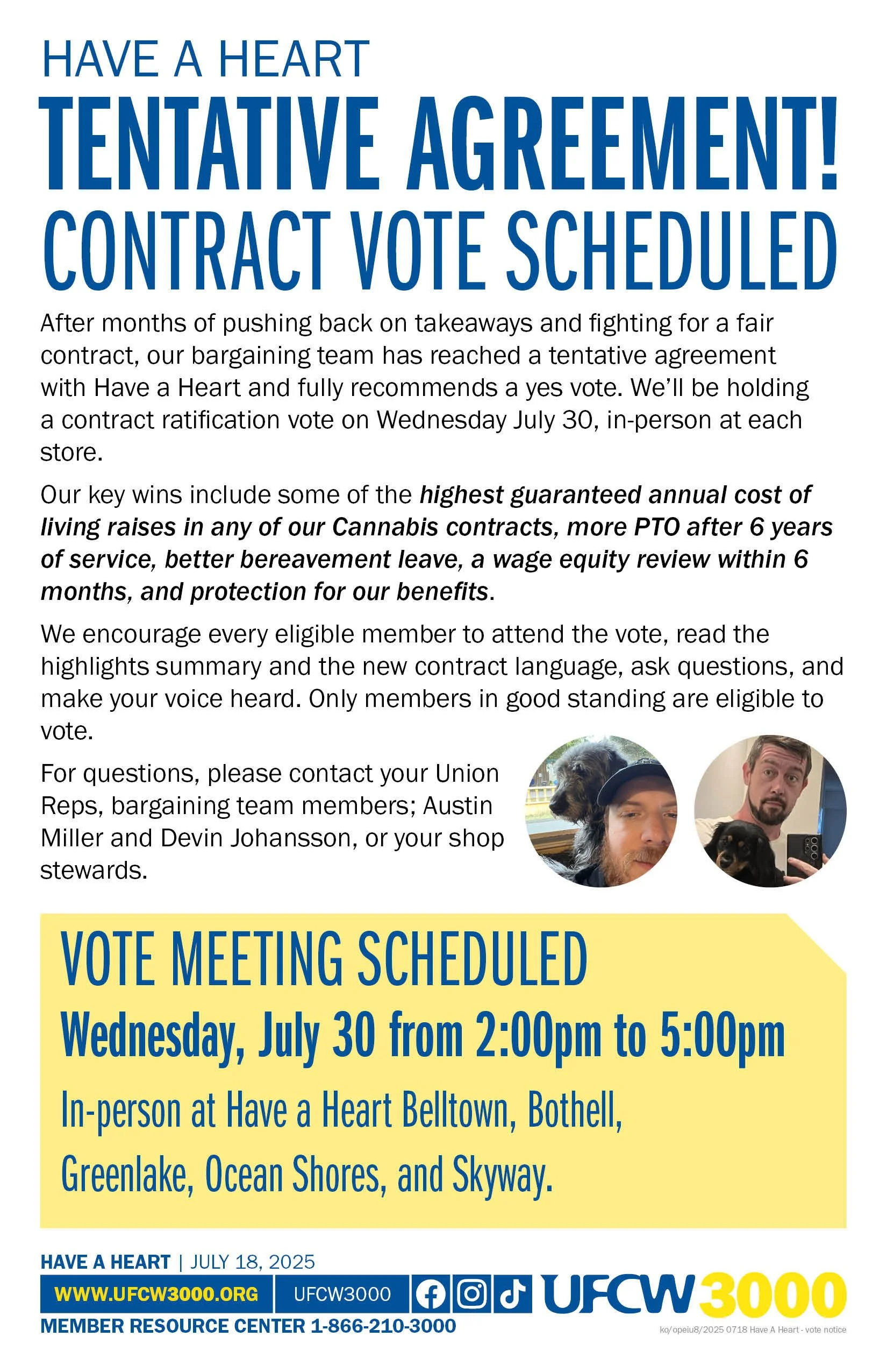 Have a Heart Tentative Agreement!