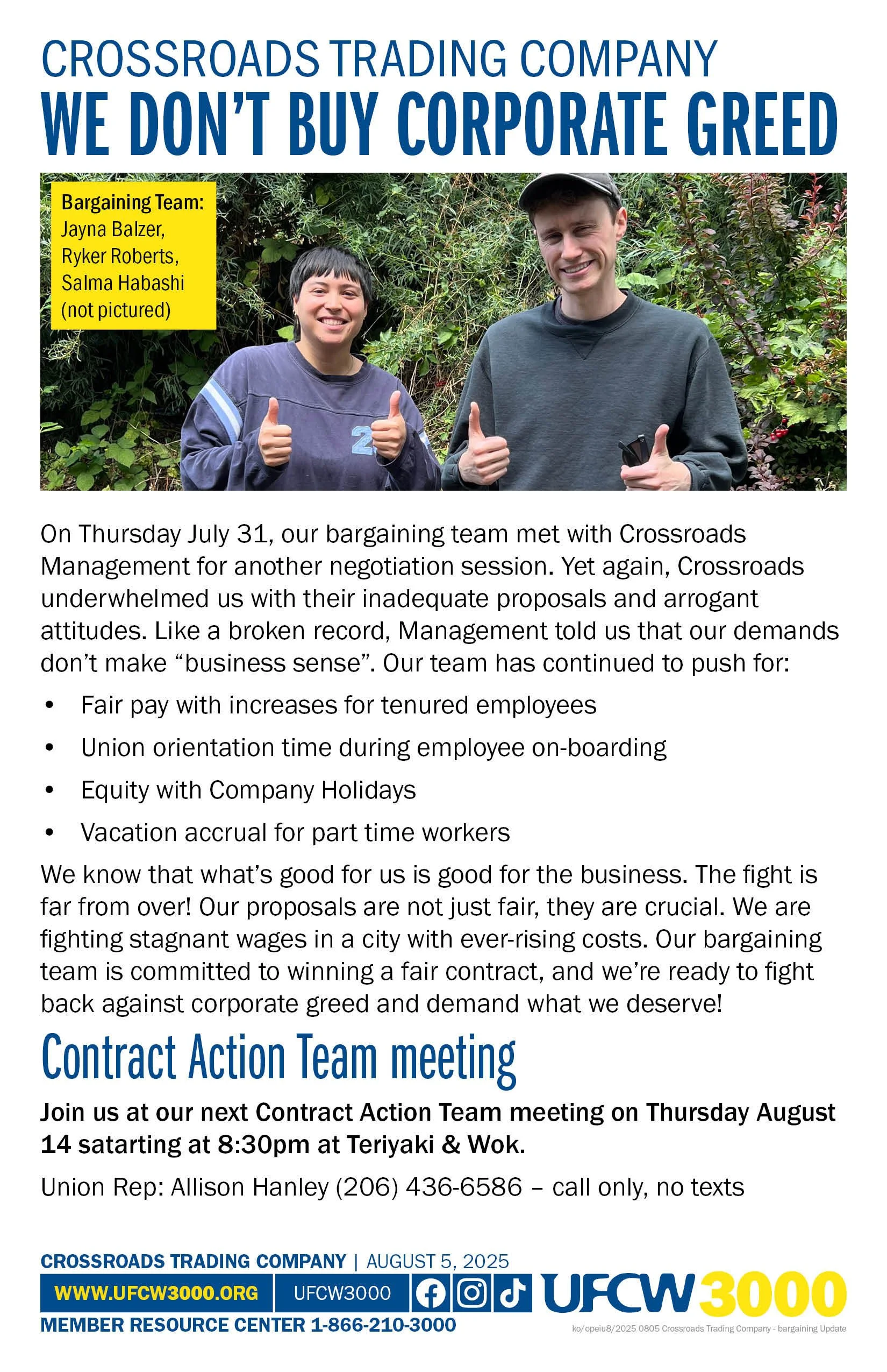Crossroads Trading Company we don’t buy corporate greed