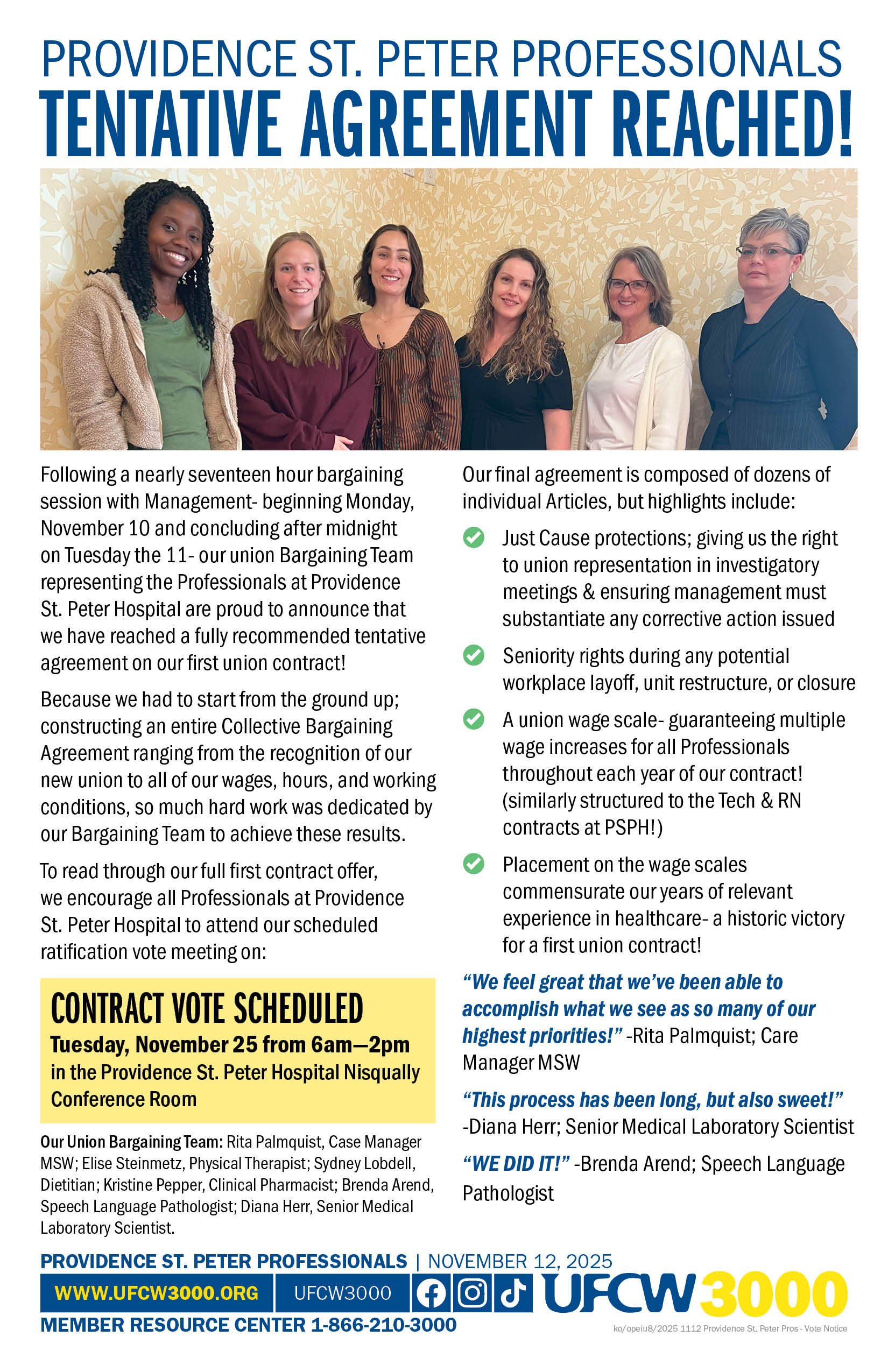 Providence St. Peter Professionals Tentative Agreement Reached!