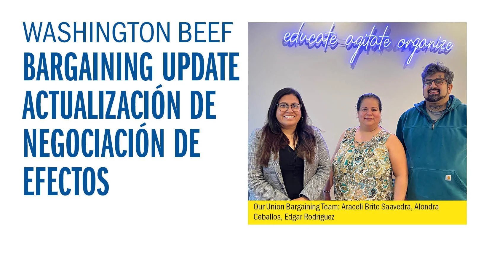 Washington Beef Bargaining update Actualización de Negociación de Efectos
