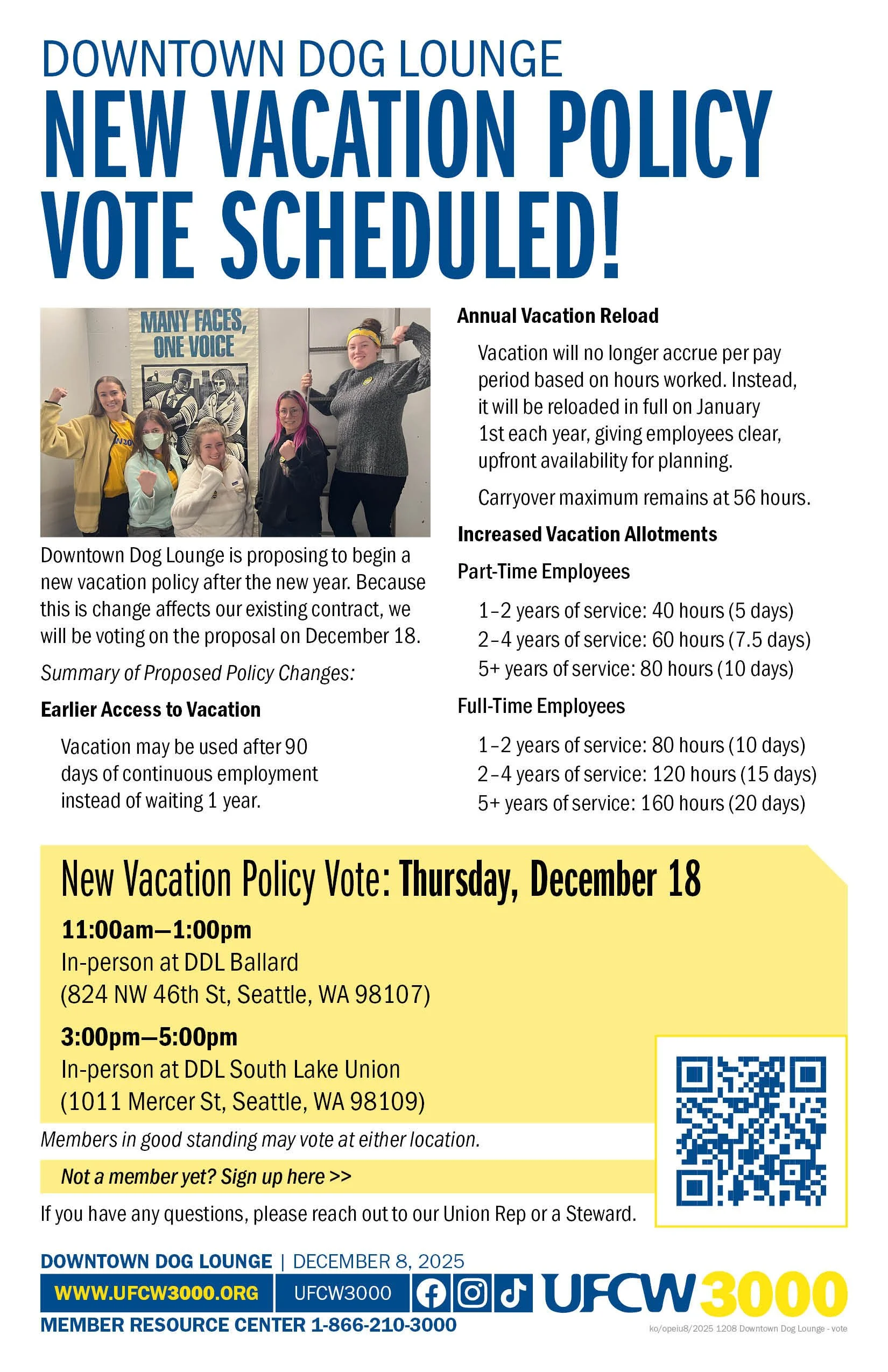 Downtown Dog Lounge New Vacation Policy Vote Scheduled!