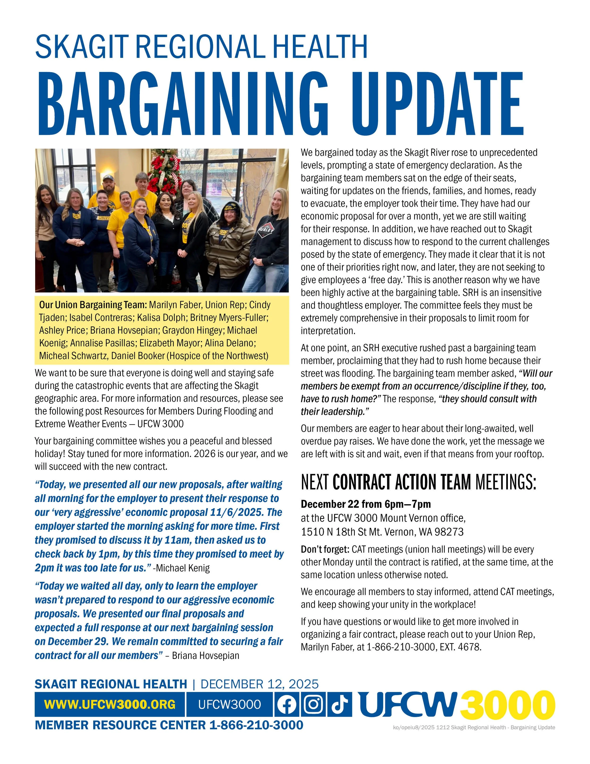 Skagit Regional Health Bargaining Update