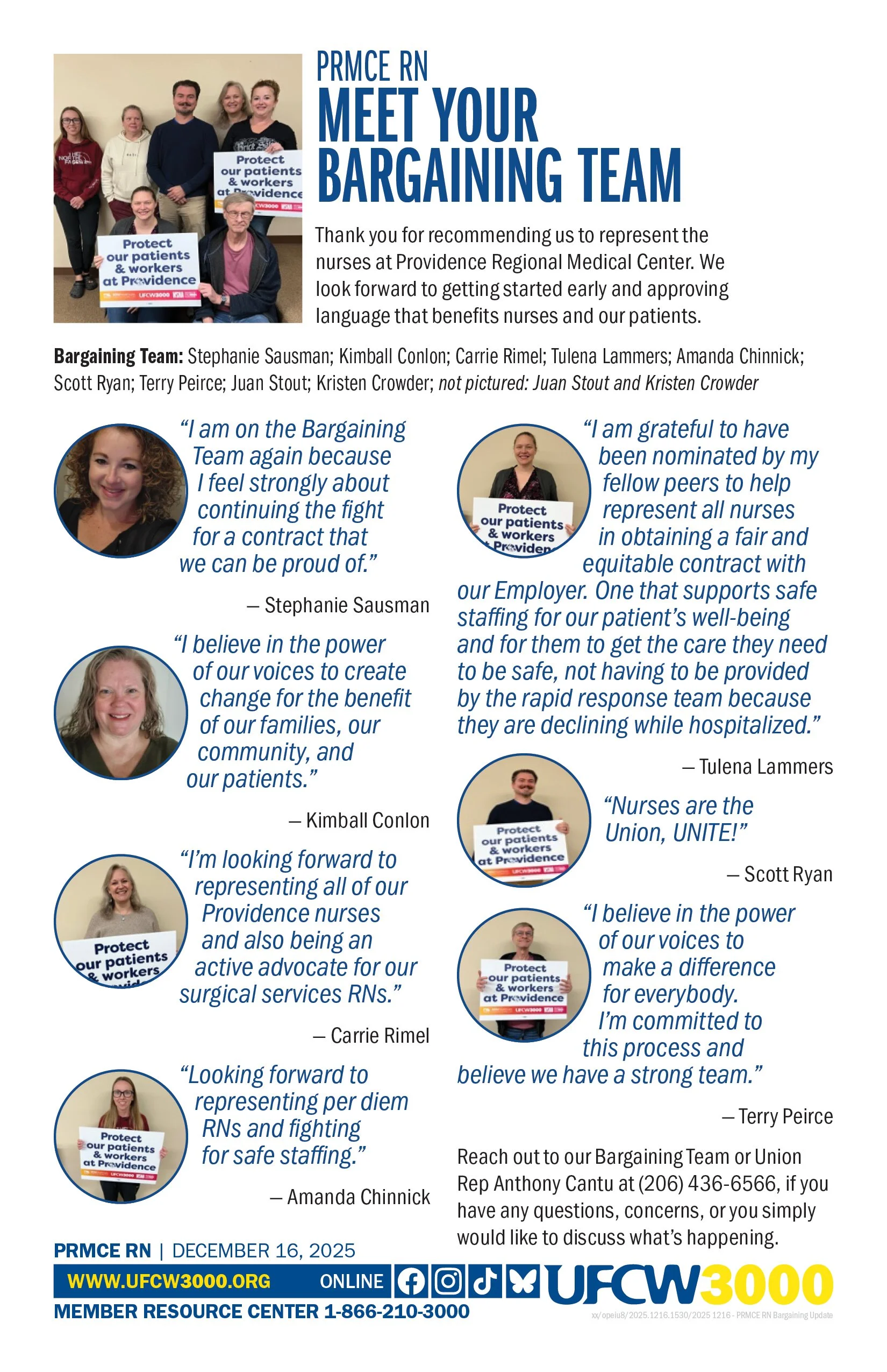 Providence Regional Medical Center RN - Meet Your Bargaining Team