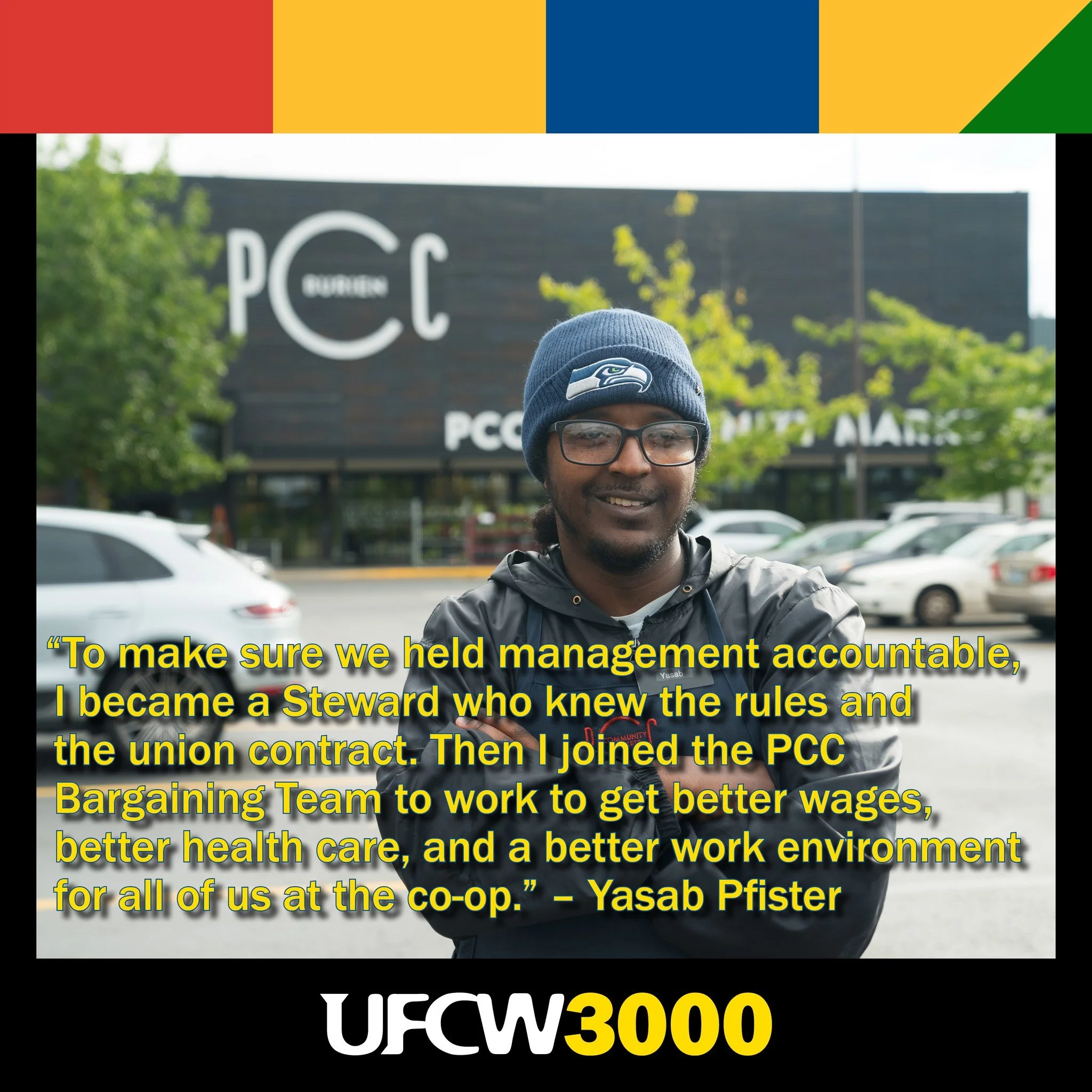After seeing a manager at PCC Community Markets regularly fail to follow the rules everybody else needed to follow, night-crew worker Yasab Pfister decided to step up as a Steward.

As he worked with his Union Rep to address specific issues at his st