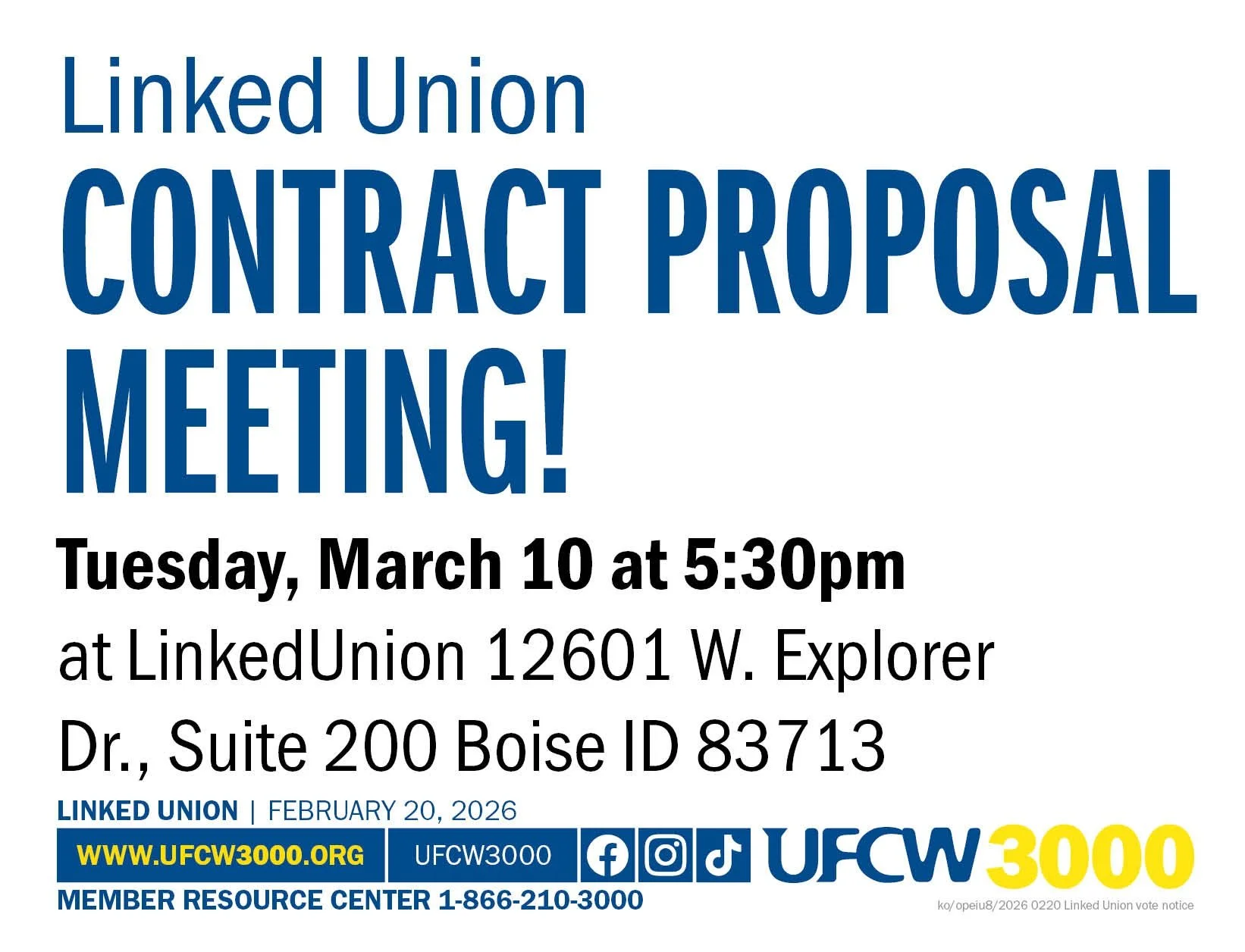 Linked Union Contract Proposal meeting!