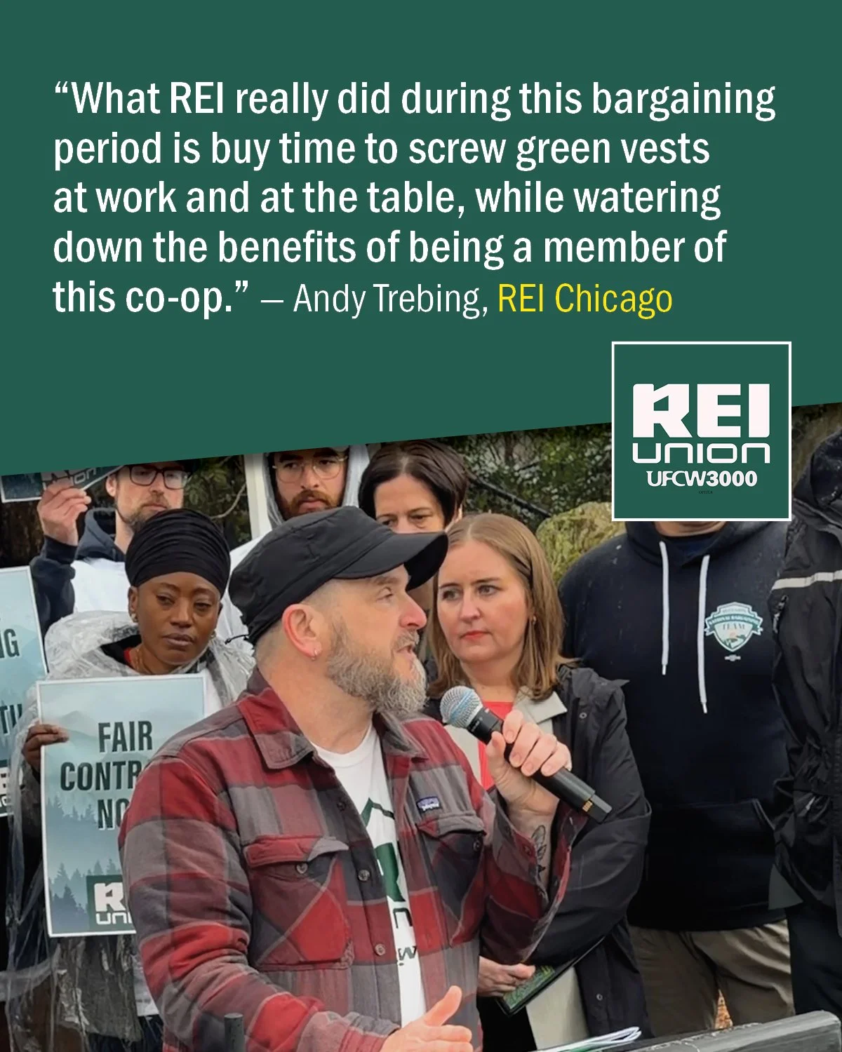 Stop dragging your feet, REI! Get back to the table and negotiate a fair contract.