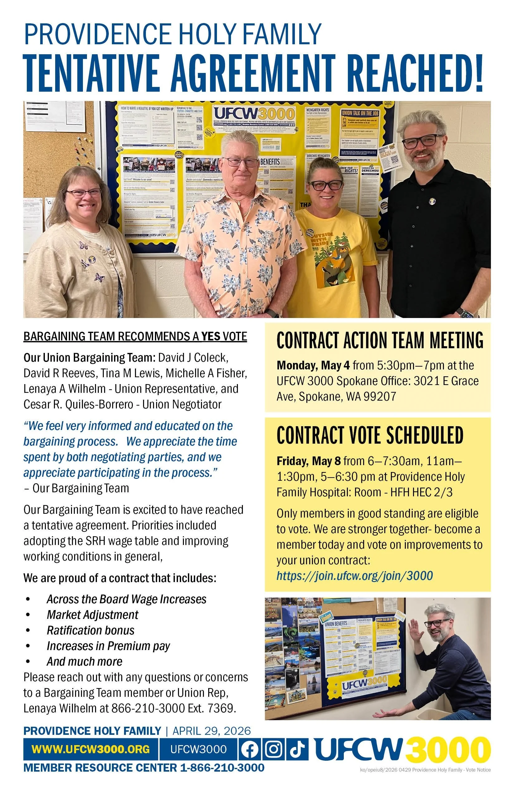 Providence Holy Family Tentative Agreement Reached!