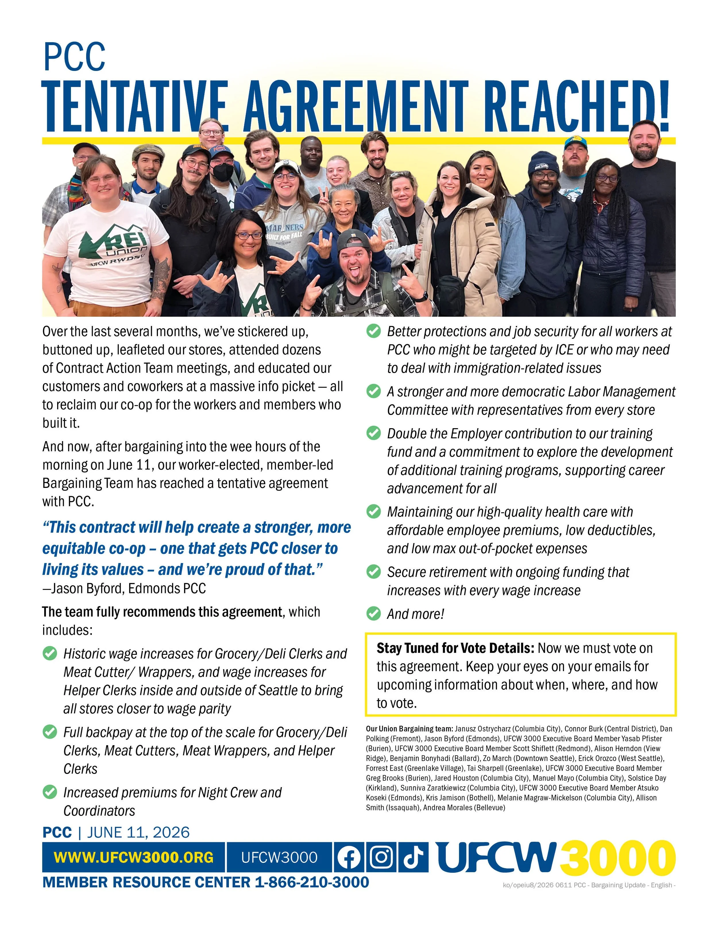 PCC Tentative Agreement Reached