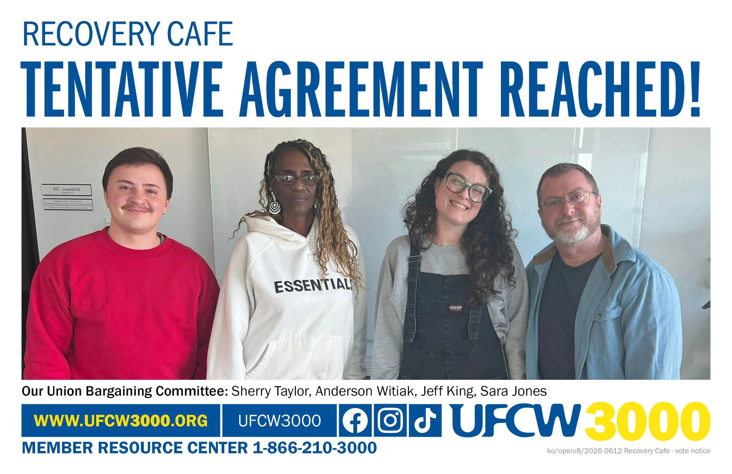 Recovery Cafe Tentative Agreement Reached!