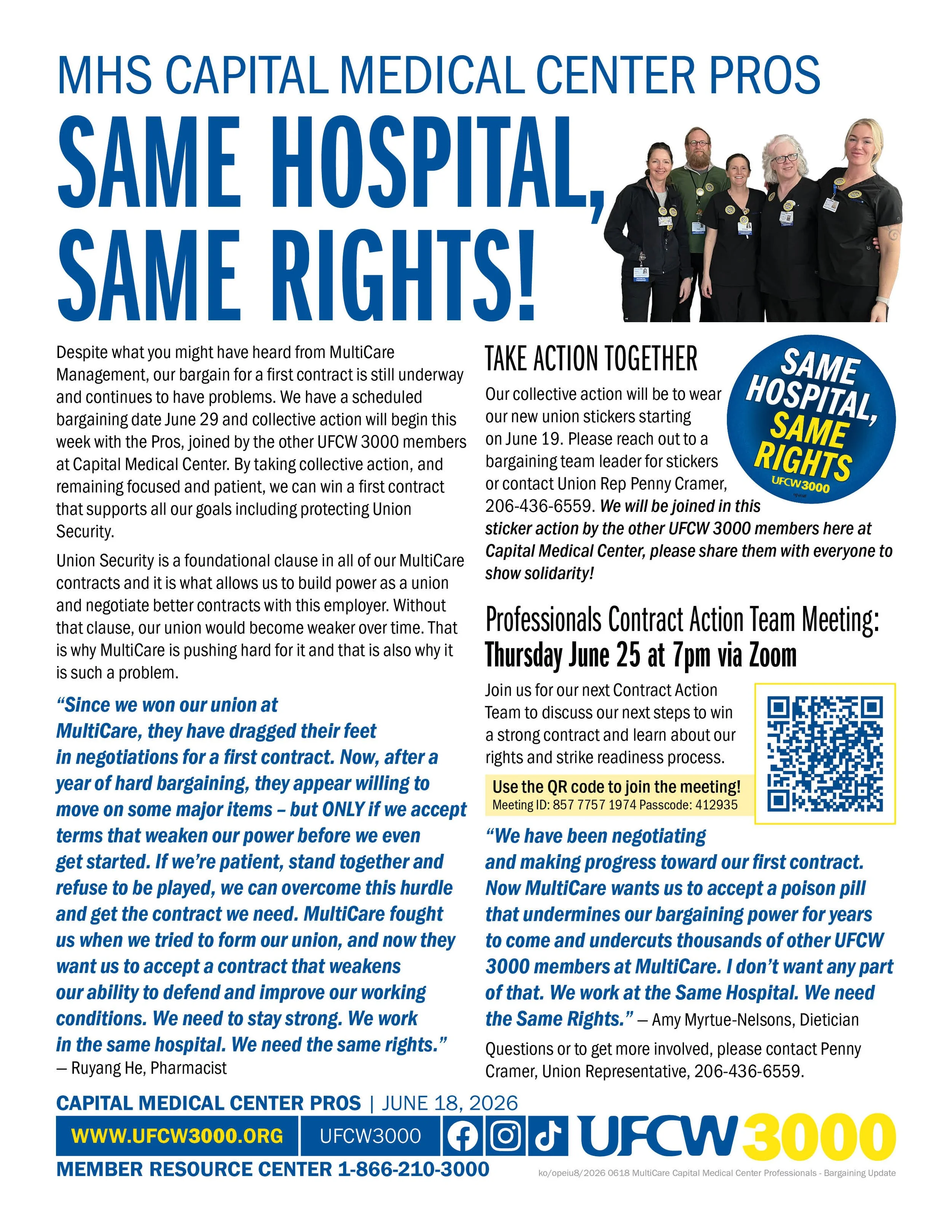 MHS Capital Medical Center Pros SAME HOSPITAL, SAME RIGHTS!