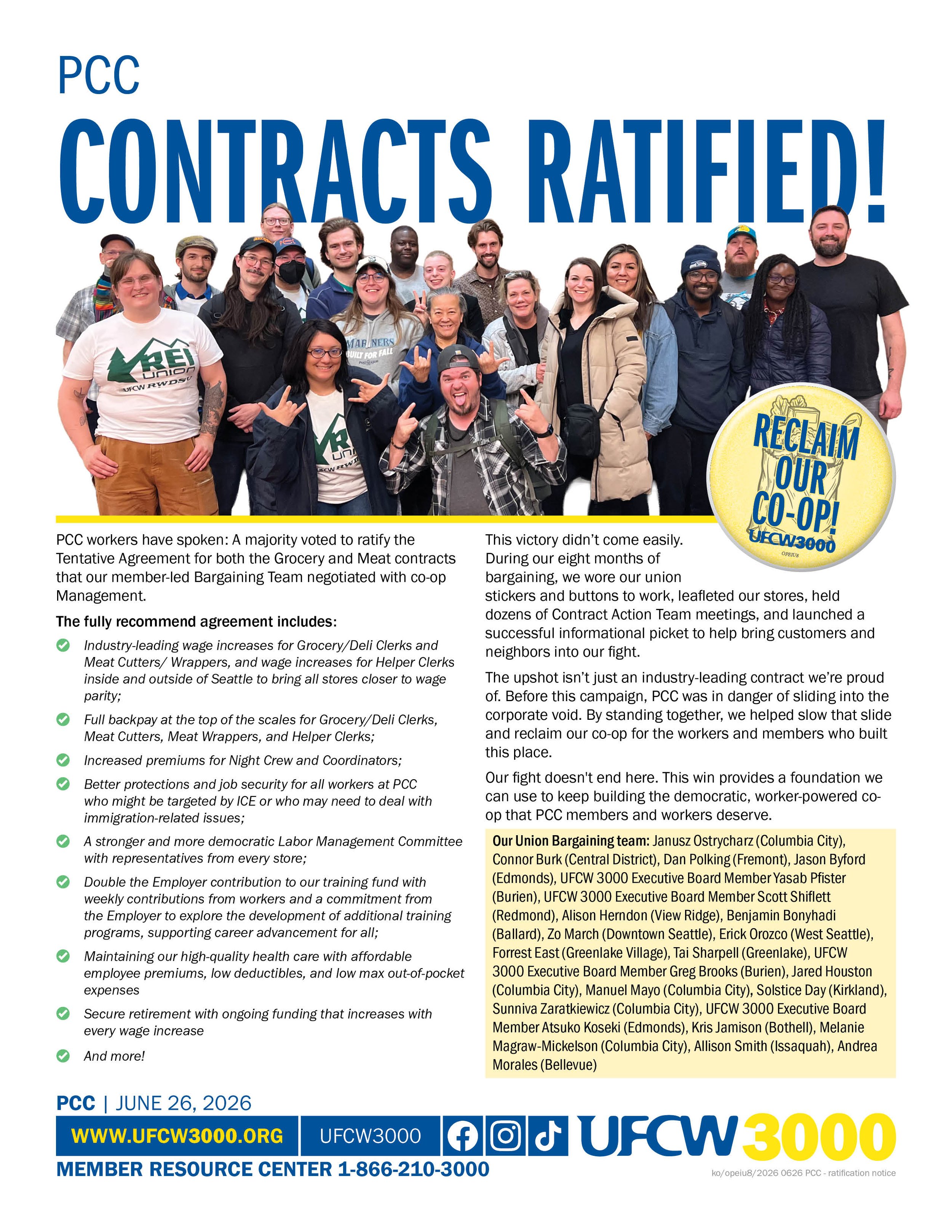 PCC Contracts Ratified!  
