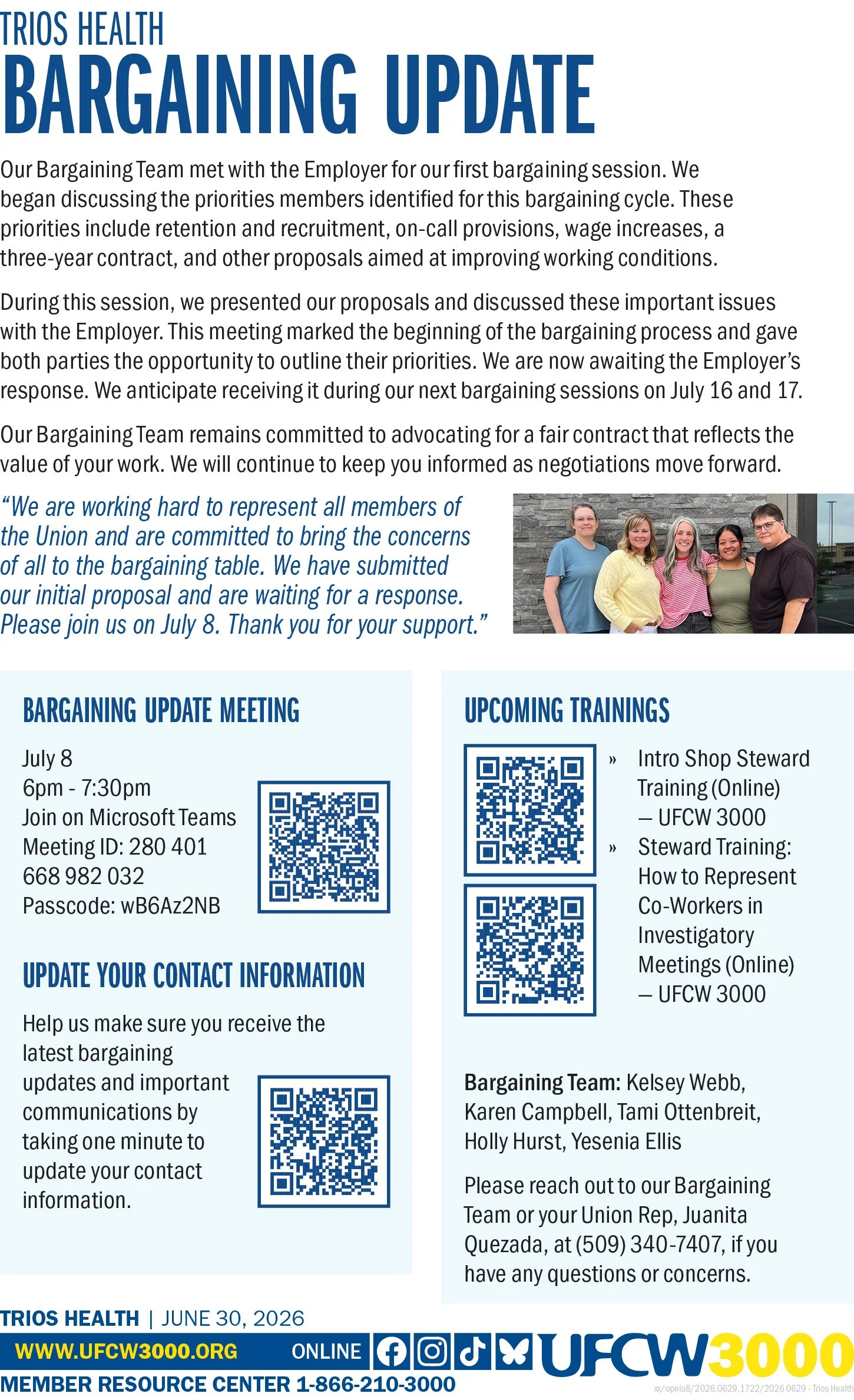 Trios Health - Bargaining Update