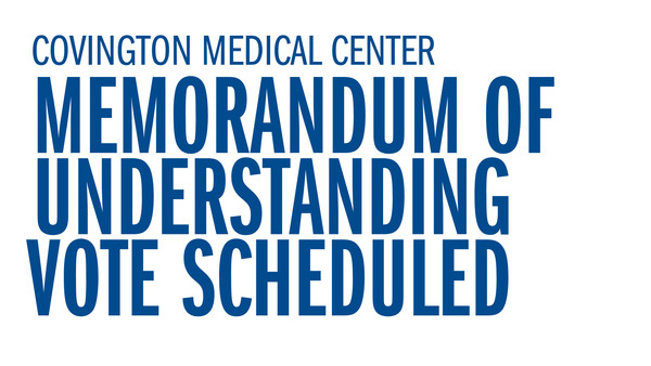 Covington Medical Center - Memorandum of Understanding Vote Scheduled