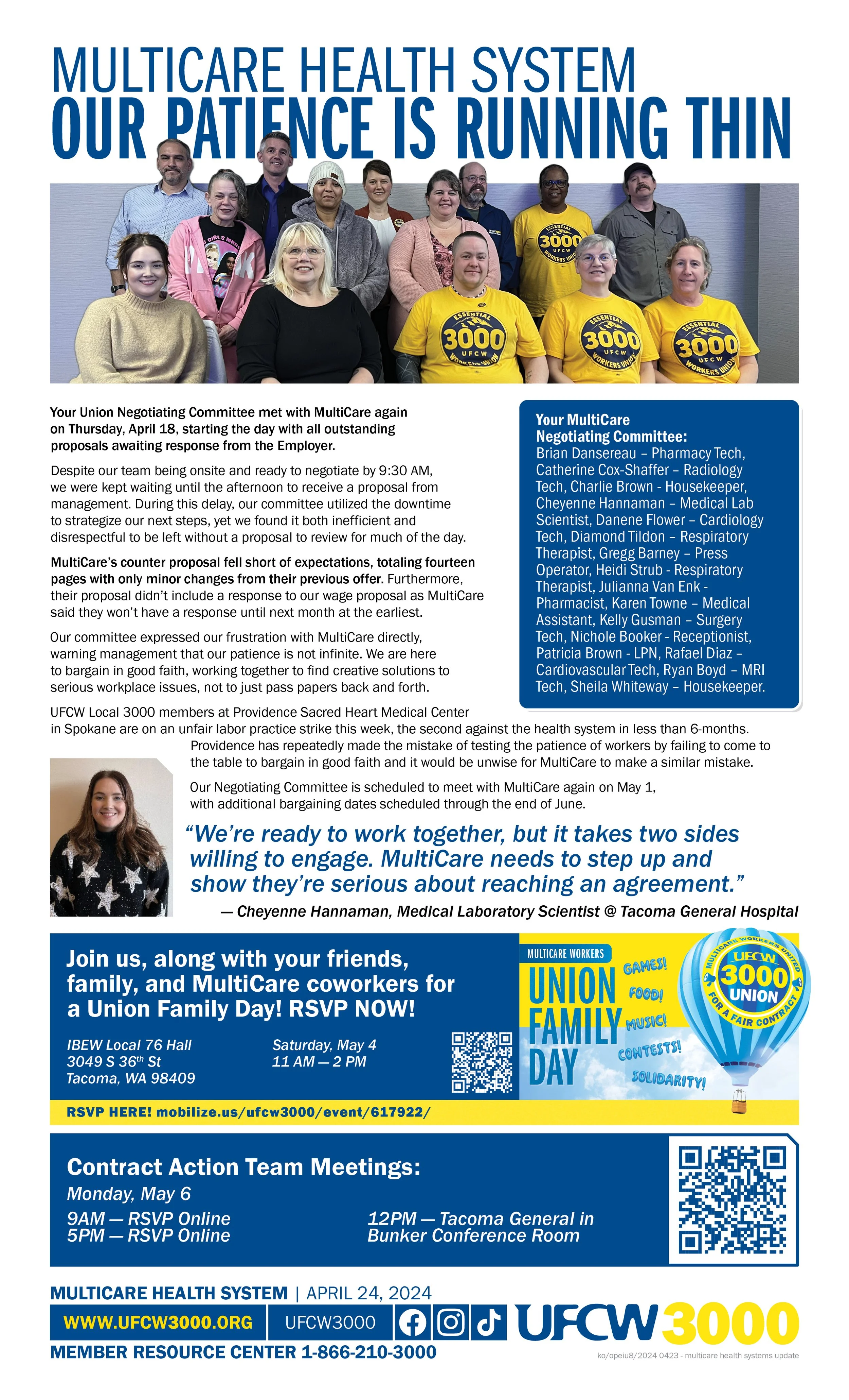 John Roth Multicare Health System Multicare Health System - Our Patience Is Running Thin — UFCW 3000