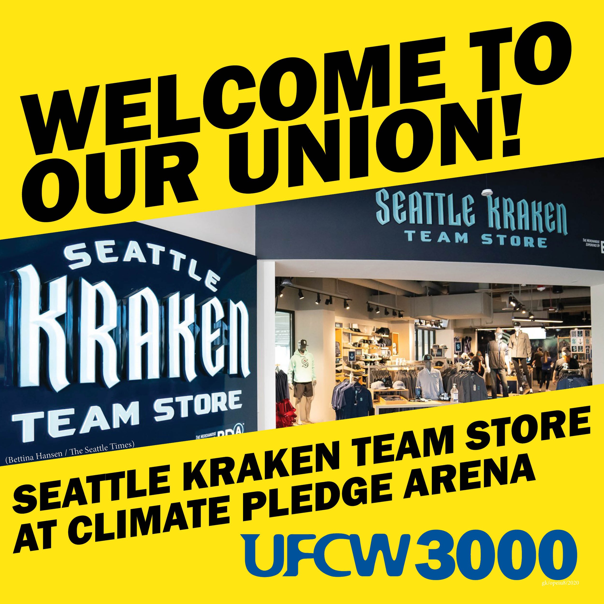 Welcome to our Union Seattle Kraken Team Store workers — UFCW 3000