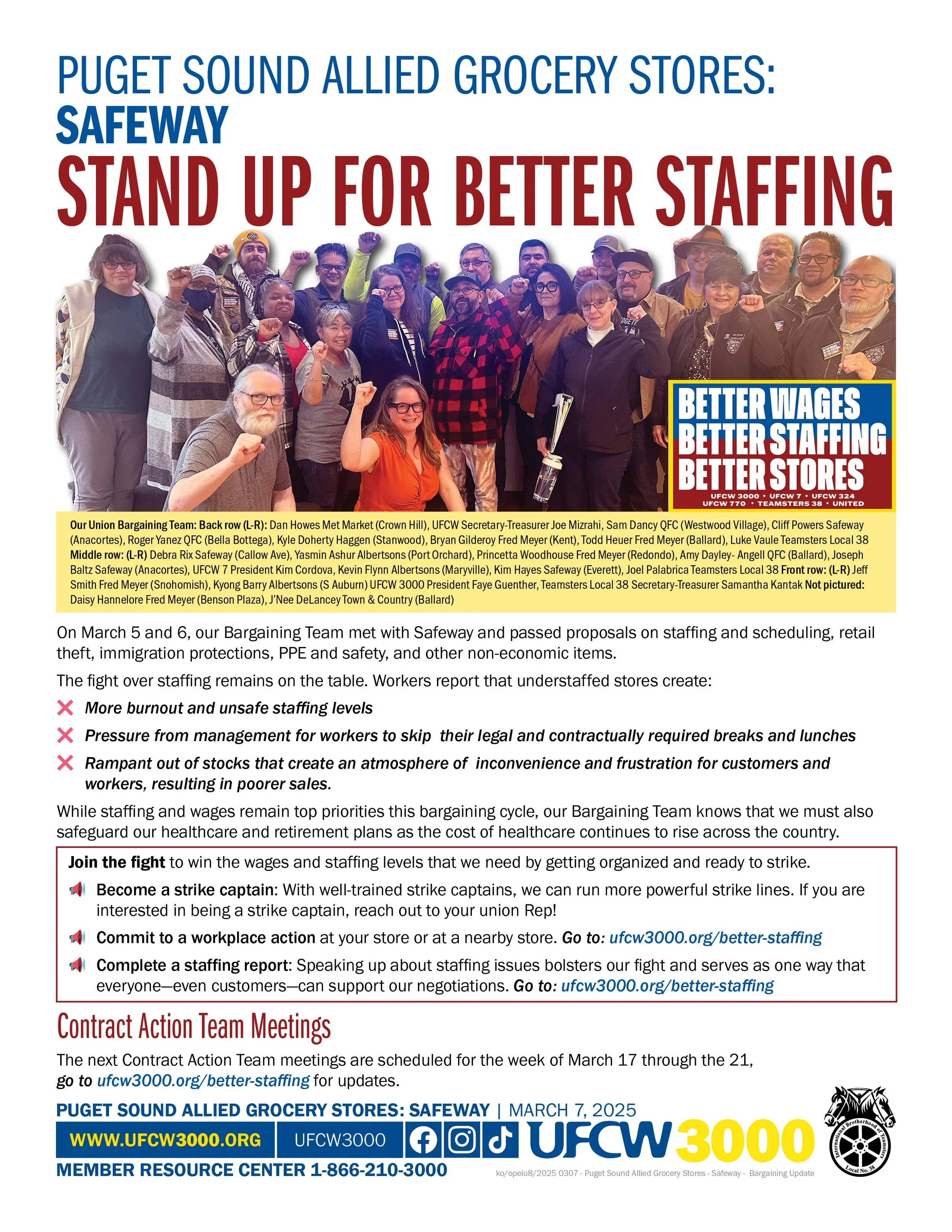 Puget Sound Allied Grocery Stores: Safeway Stand Up for Better Staffing