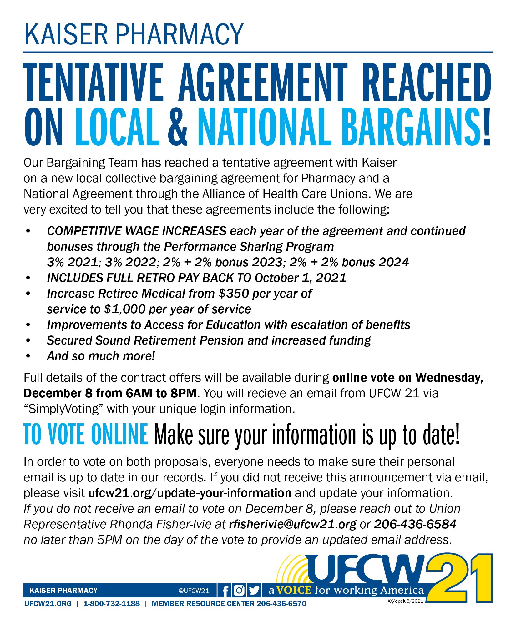 PCC - Multiple Tentative Agreements Reached—With More Bargaining Dates to  Come — UFCW 3000