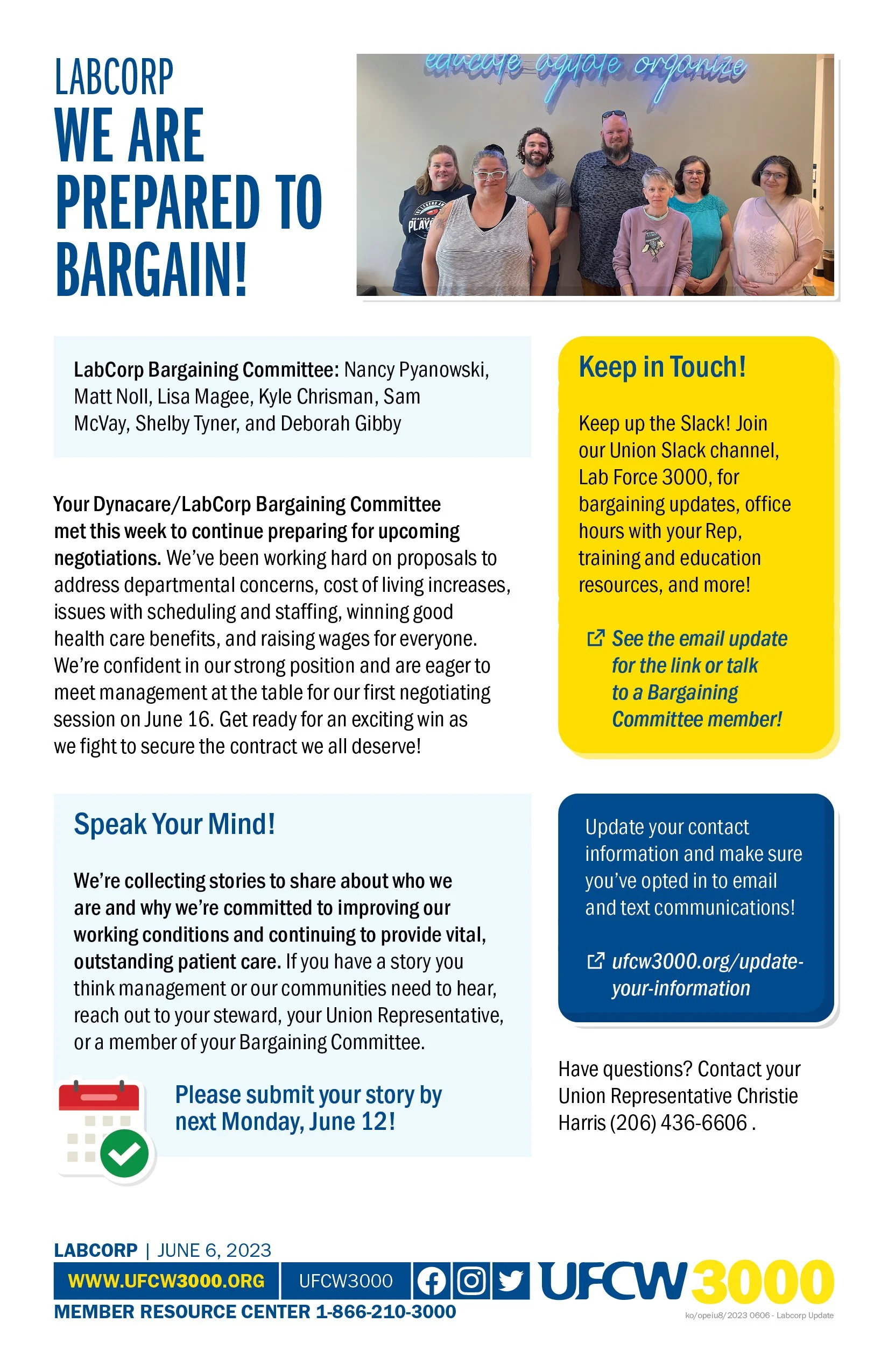Labcorp Dynacare We Are Prepared to Bargain! — UFCW 3000