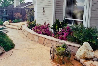Natural Rock Face and Capped Sitting Walls