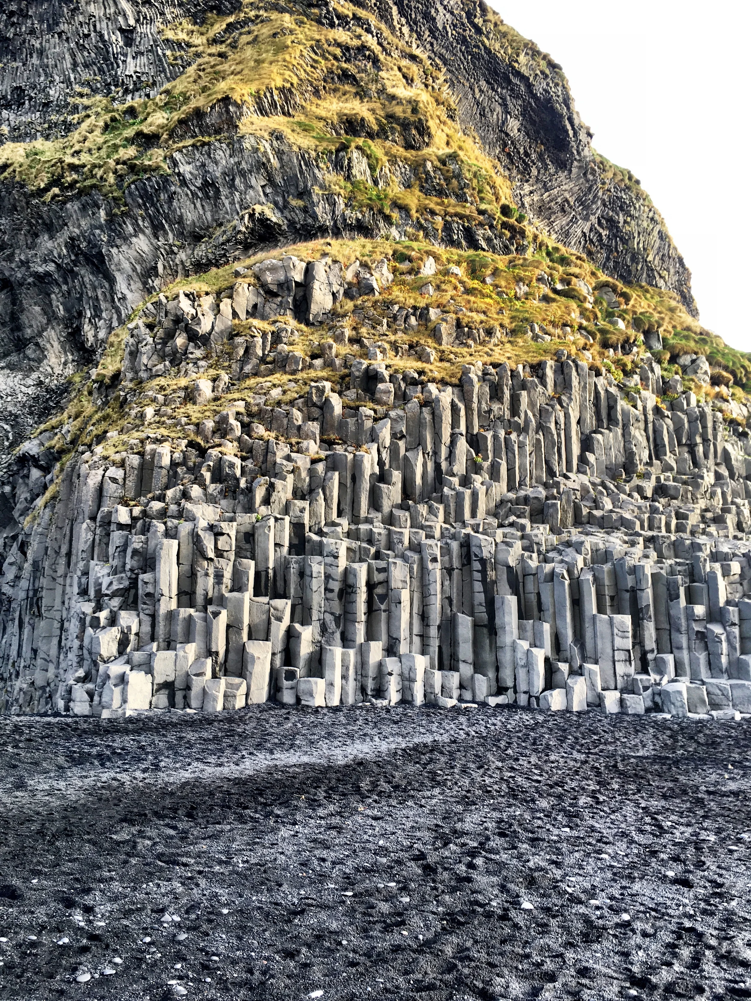 Rock formations at Vik's black sand beach