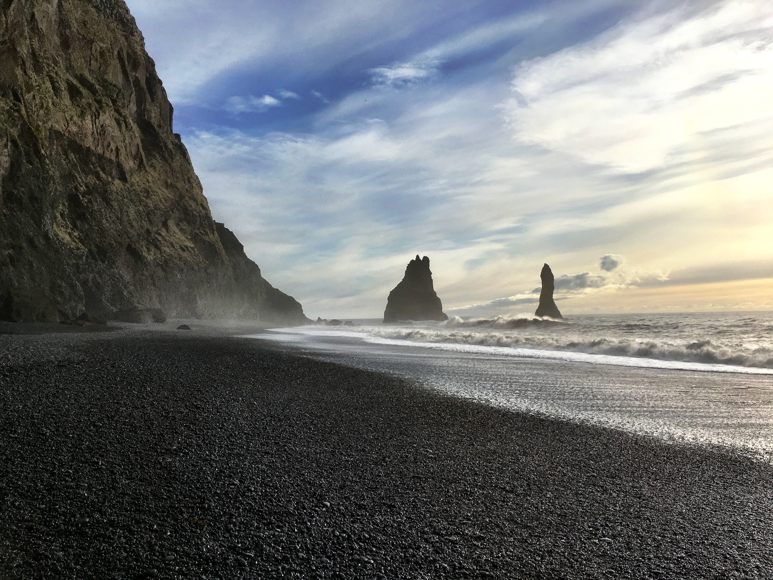 Volcanic sand beach in Vik
