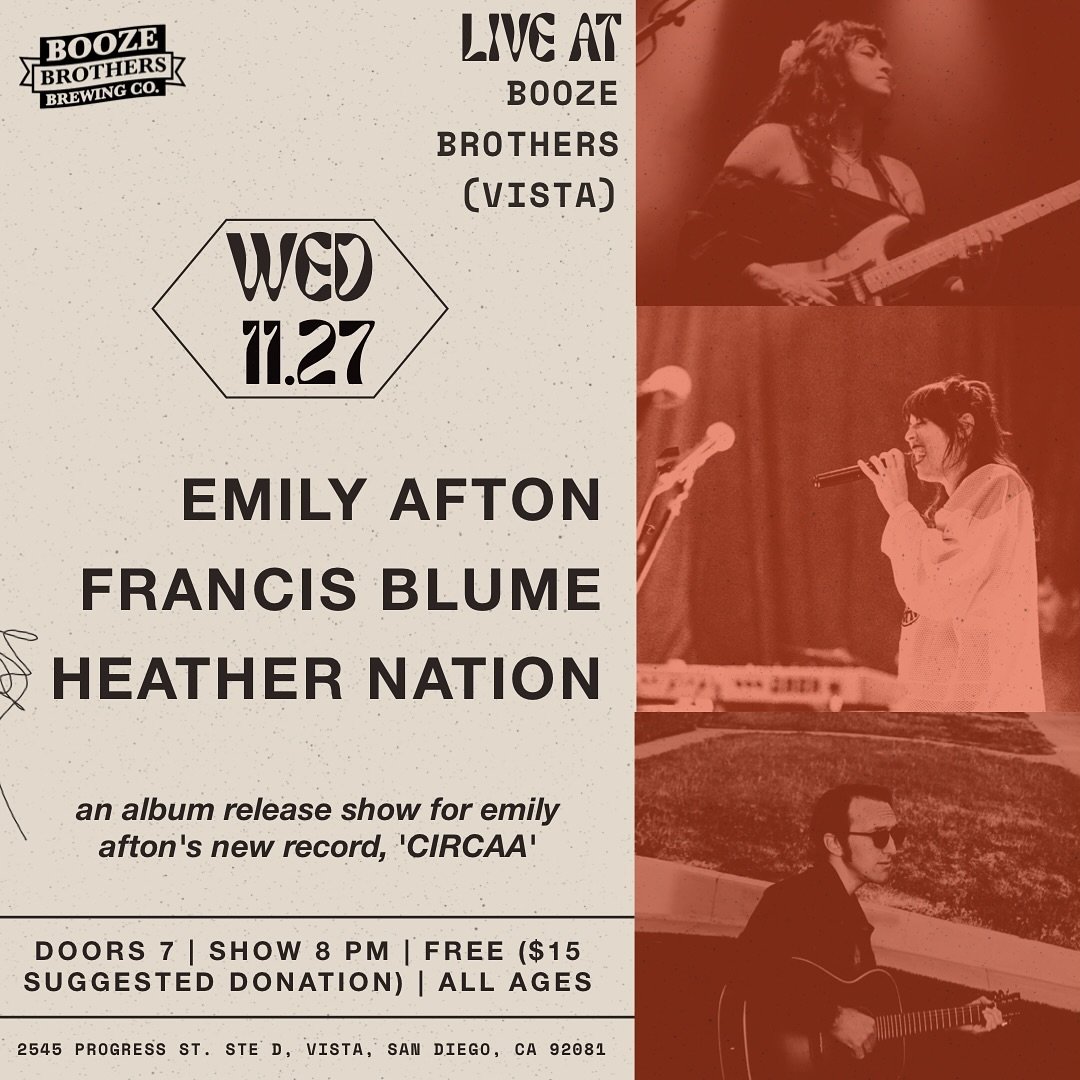 TWO DAYS UNTIL MY HOMETOWN ALBUM RELEASE SHOW 🩸🍅🪩🪽

Its free, all ages, and featuring local musicians who i love!  This js one of those shows that I really want my San diego / #encinitas community to attend because me and patrick only get to tour